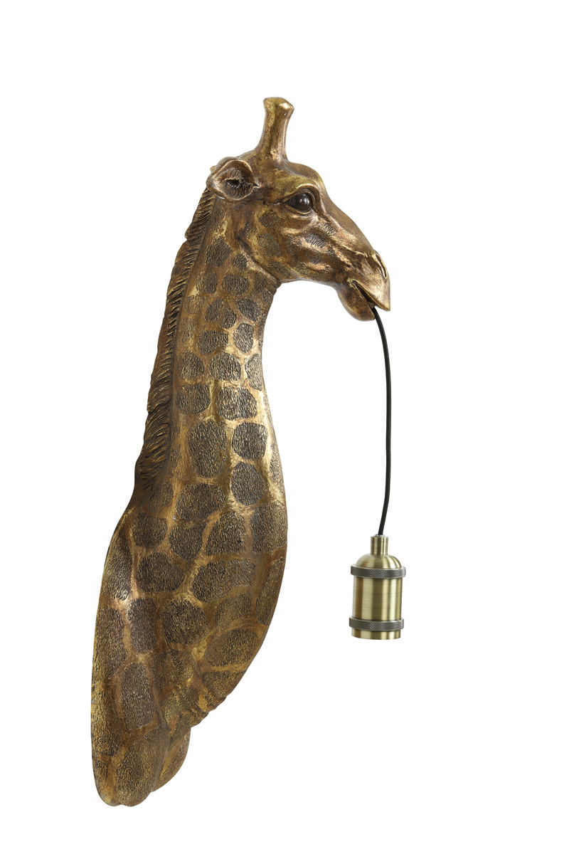 Light & Living Wandlamp 20,5x19x61 cm GIRAFFE antiek brons