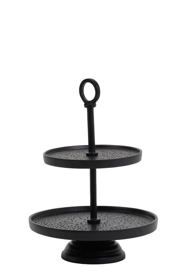 Light & Living Etagère 2 laags Ø24x37 cm LUTEK zwart