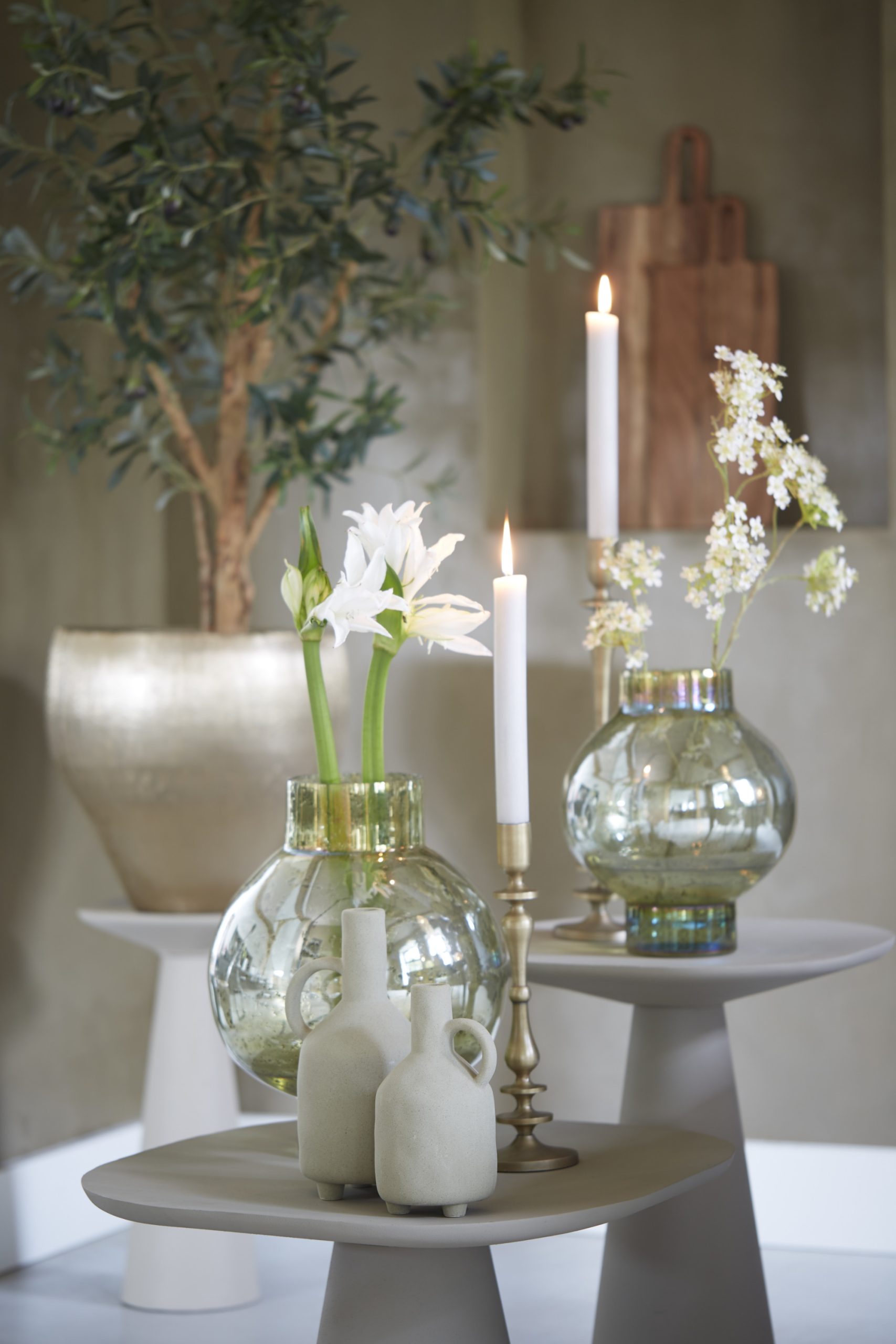 Light & Living Bijzettafel 60x60x41 cm ABALA mat crème