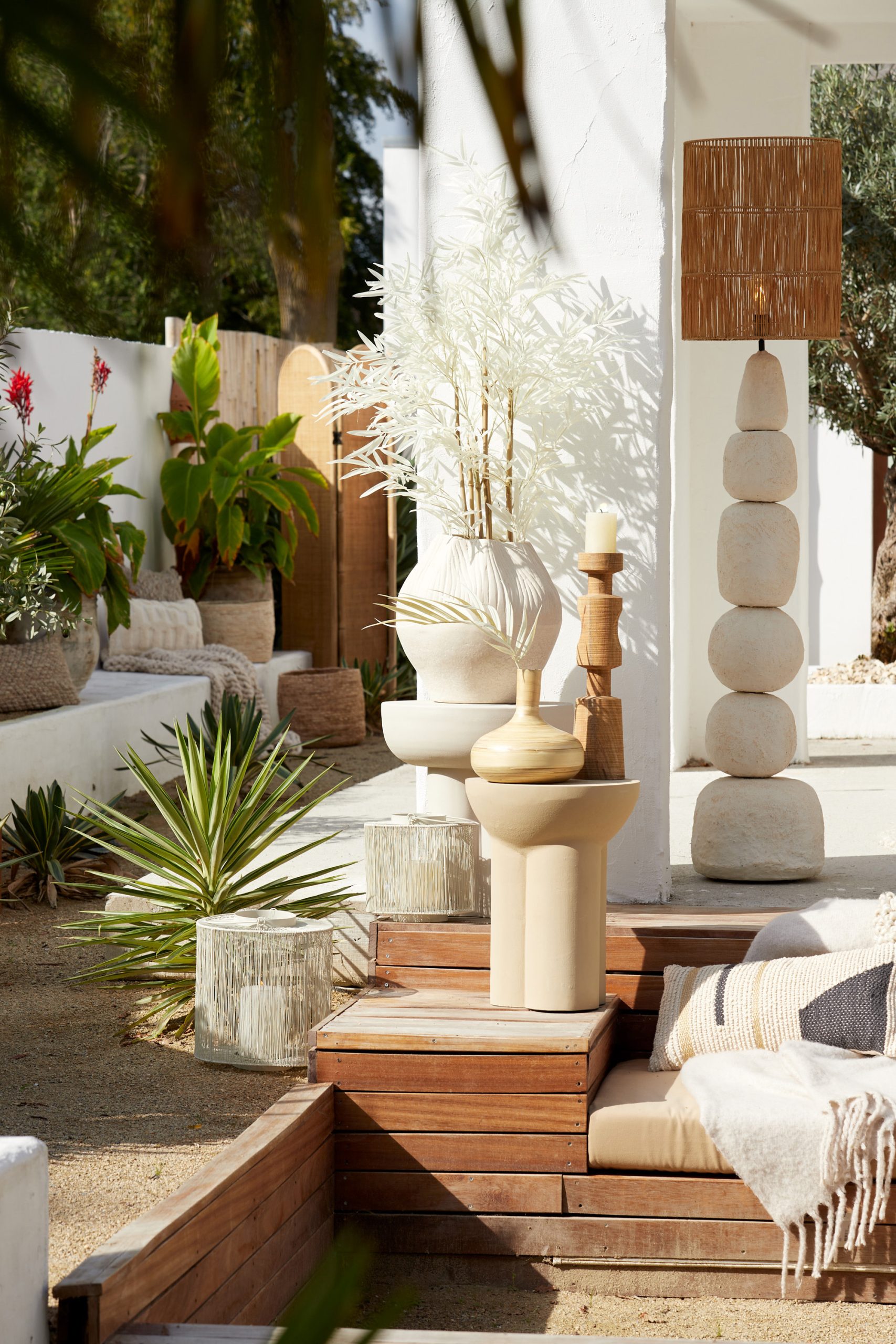 Light & Living Kap cilinder 40-40-50 cm LANZANO raffia naturel