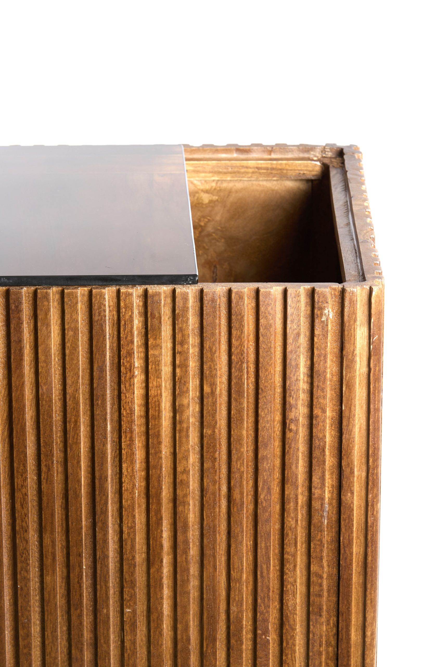 Light & Living Zuil 35x35x100 cm GATURA hout donker bruin+glas bruin