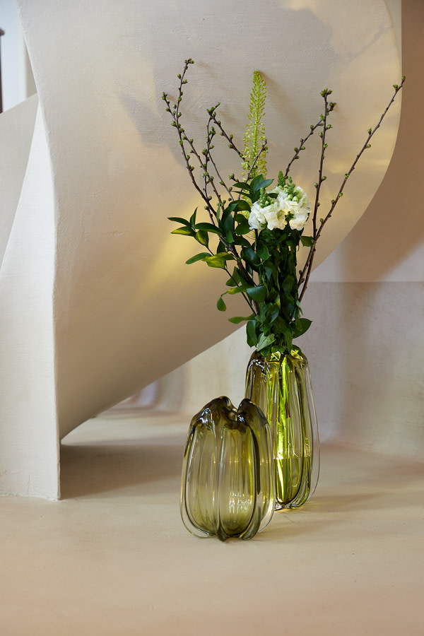 Light & Living Vaas Ø21x38 cm MURELA glas olijf groen
