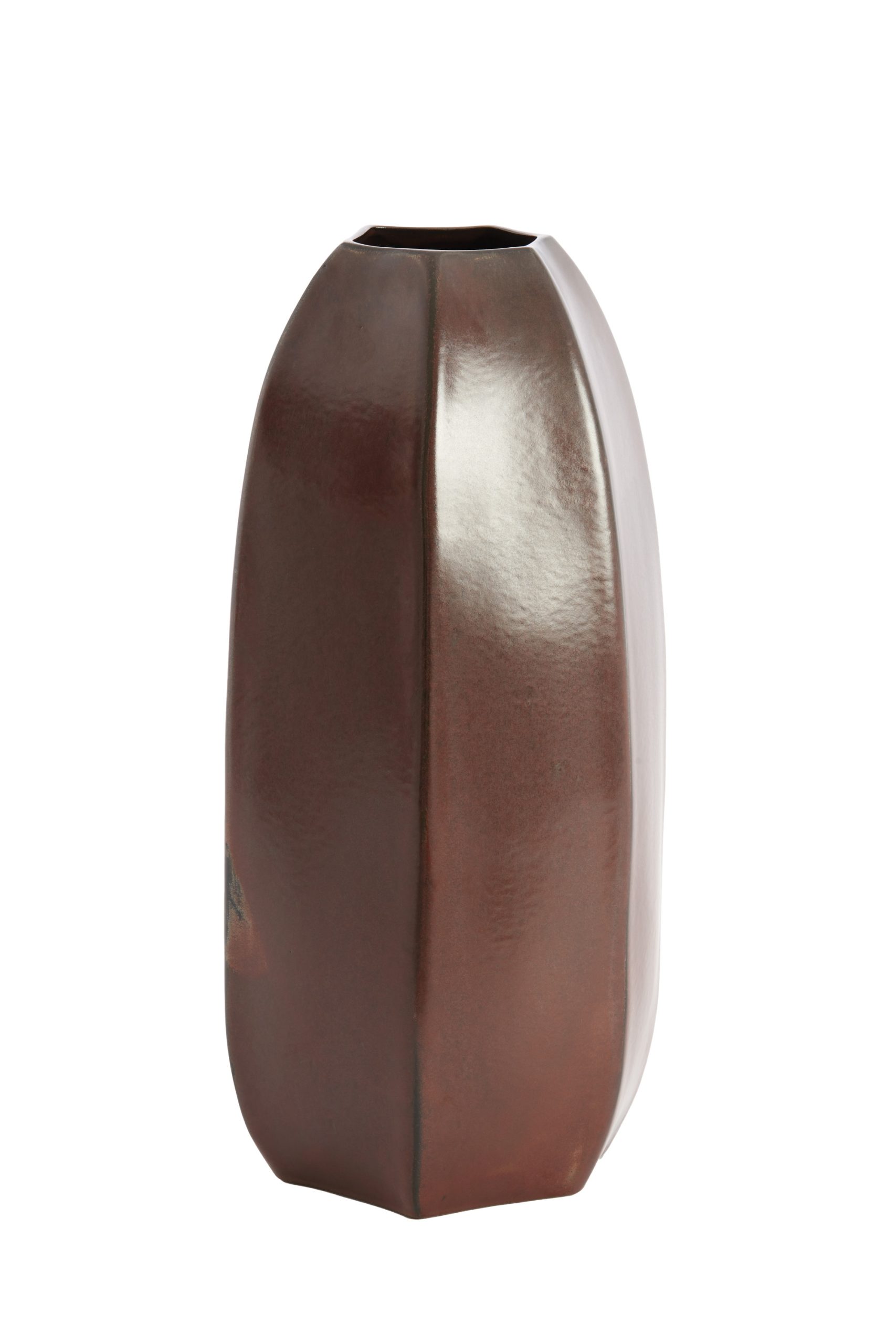Light & Living Vaas deco Ø20,5x45,5 cm SERRA keramiek mat donker rood-bruin