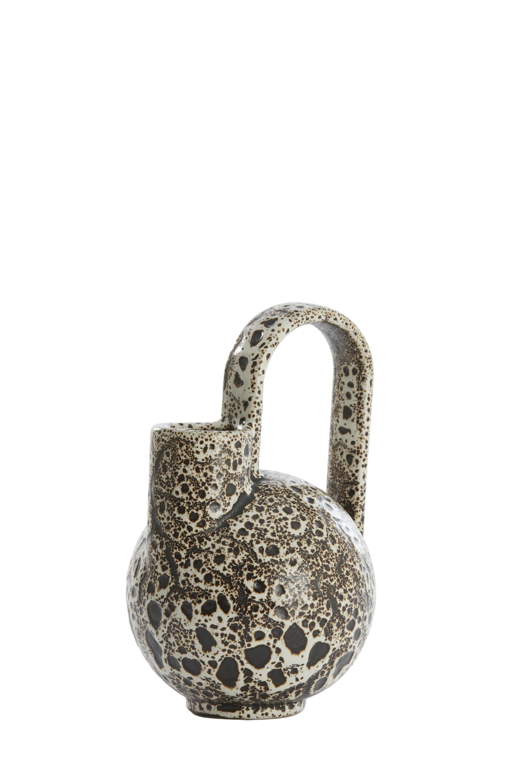 Light & Living Vaas deco 16x15,5x26 cm SERRES keramiek crème+zwart