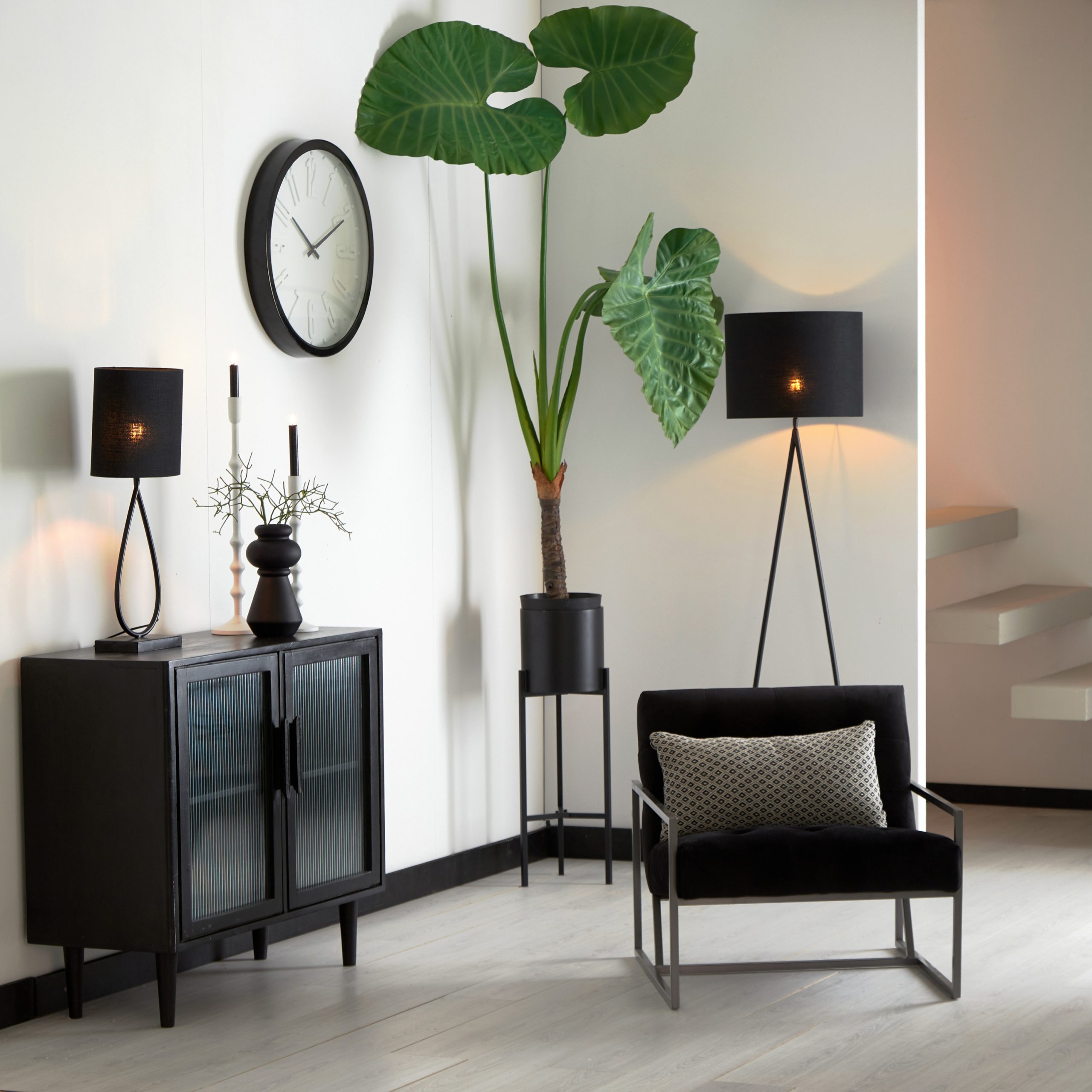 Light & Living Vloerlamp 35x17x137 cm TAMSU mat zwart