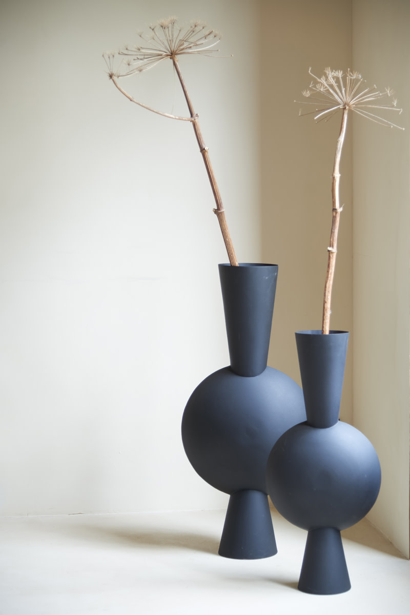 Light & Living Vaas deco 37,5x22x81 cm KAVANDU mat zwart