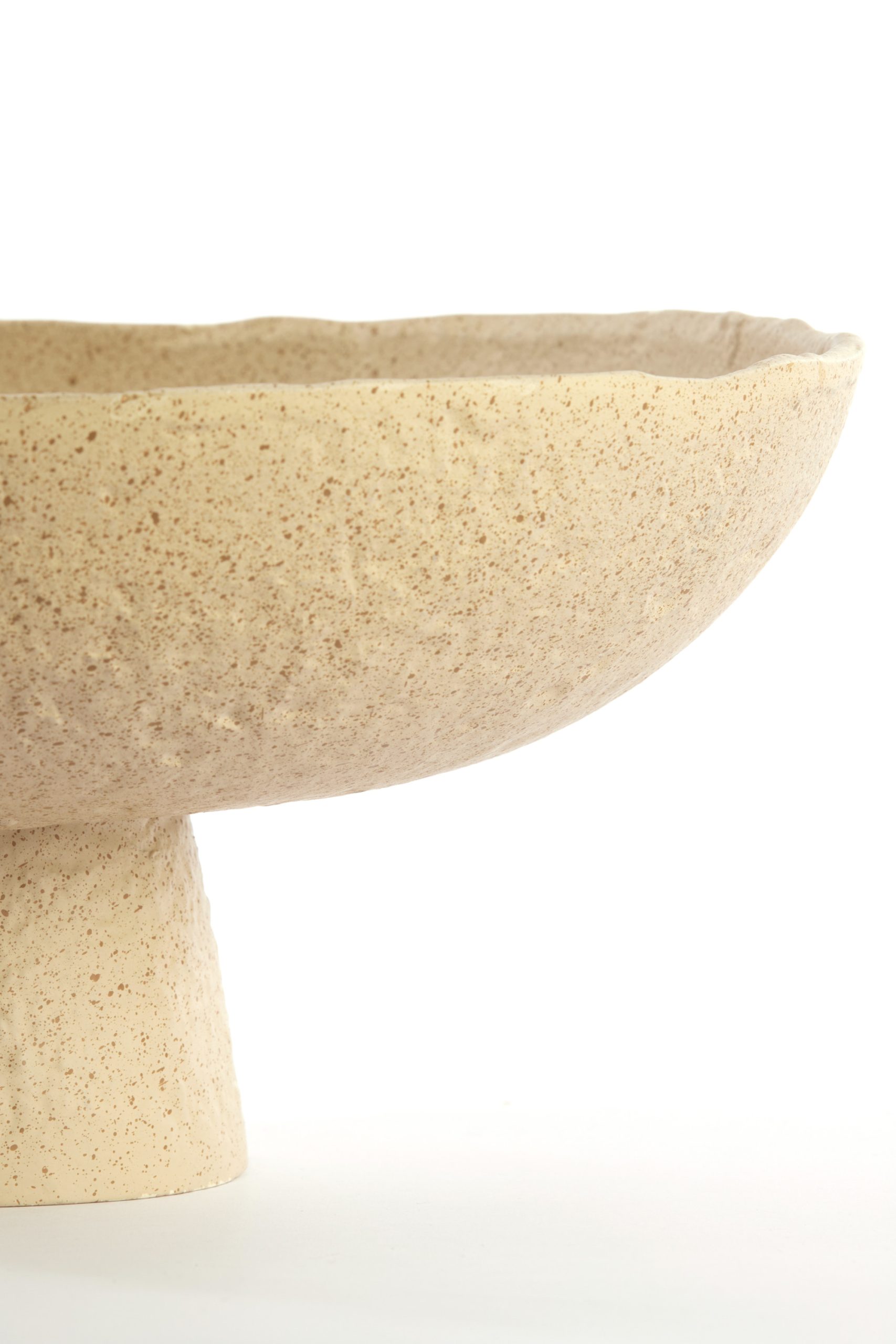 Light & Living Schaal op voet Ø38,5x17,5 cm OTA zand+licht bruin gespikkeld