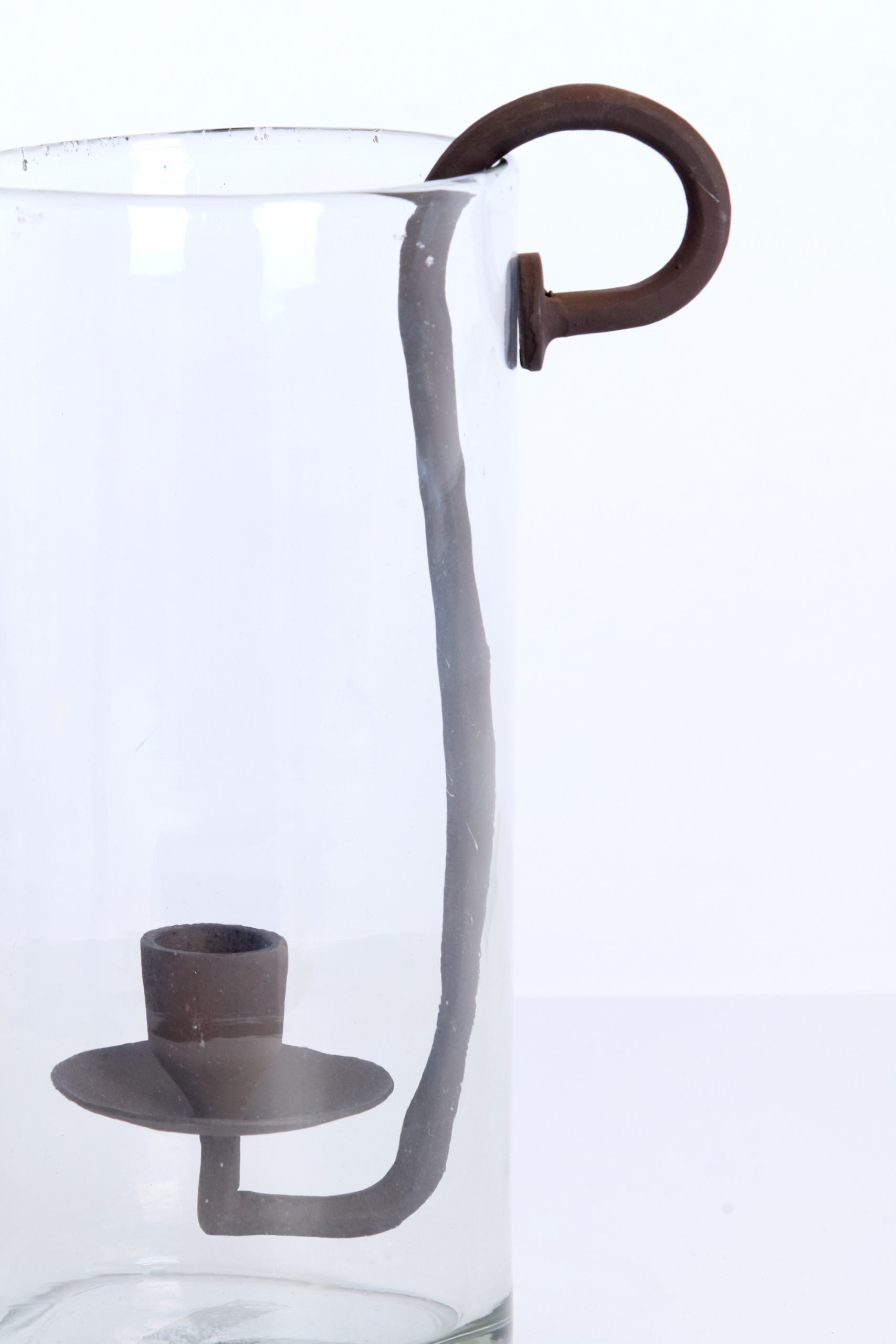 Light & Living Windlicht 17x13x28,5 cm DOLEGA glas helder+antiek dnkr bruin