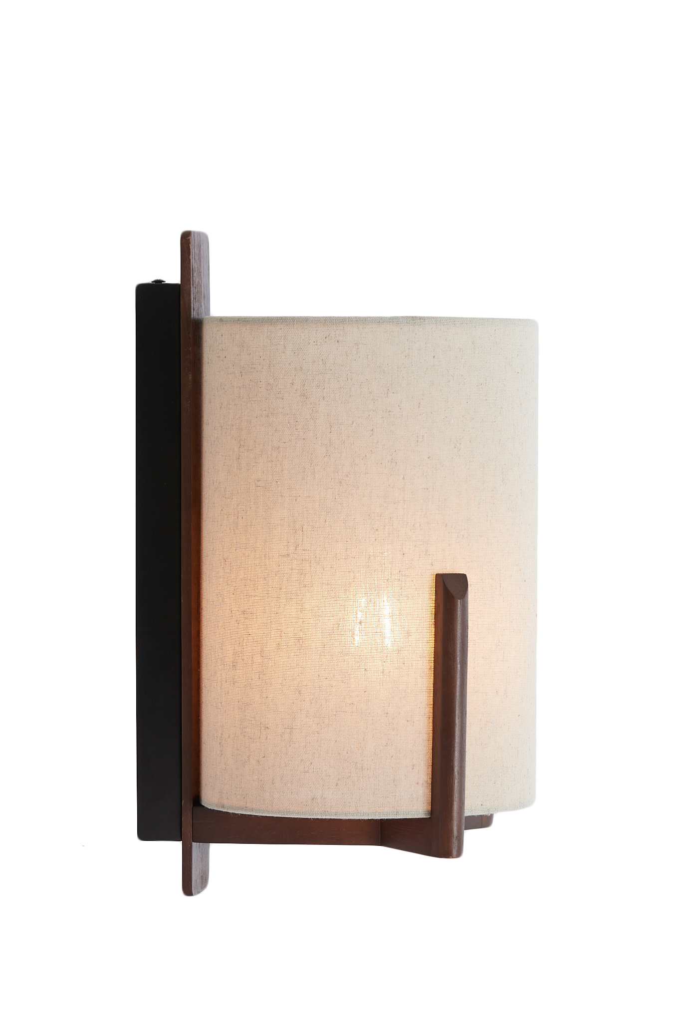 Light & Living Wandlamp 22x18x36 cm LITTO donker bruin+linnen naturel