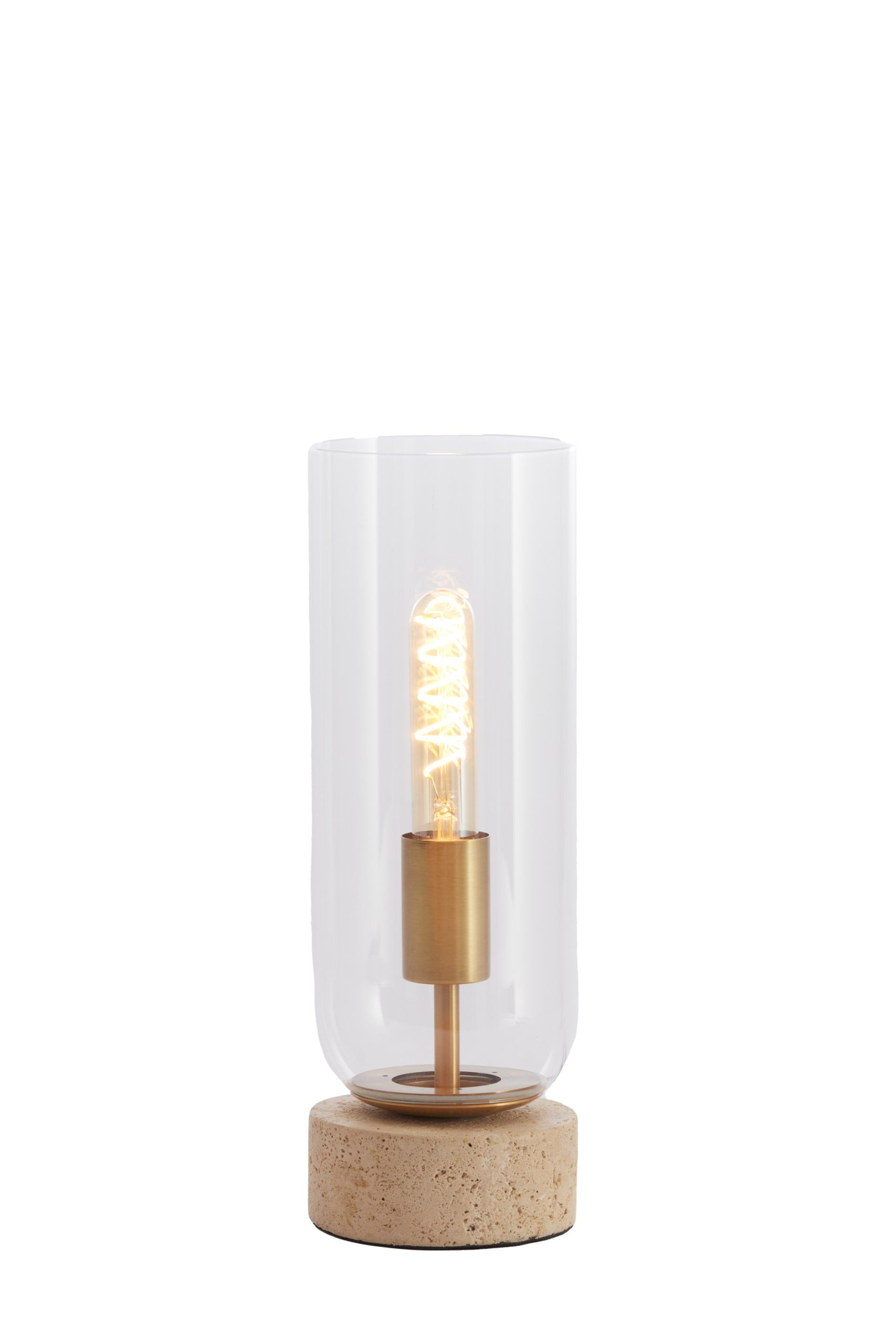 Light & Living Tafellamp Ø12x35 cm RYLANO glas helder+zand+antiek brons
