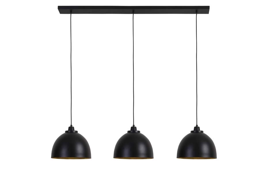 Light & Living Hanglamp 3L 135x30x26 cm KYLIE mat zwart-goud