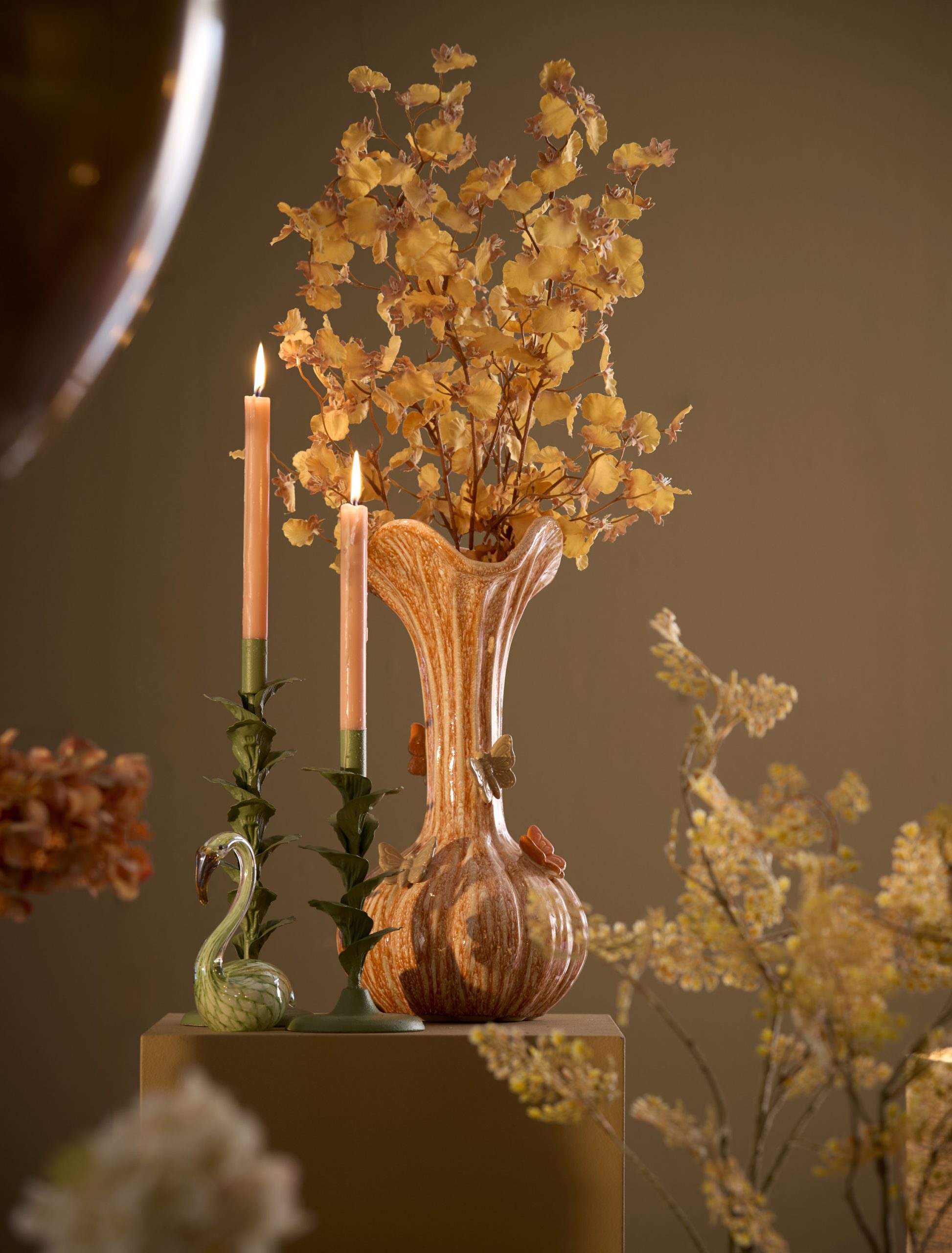 Light & Living Ornament 12x7x17 cm SWAN glas groen