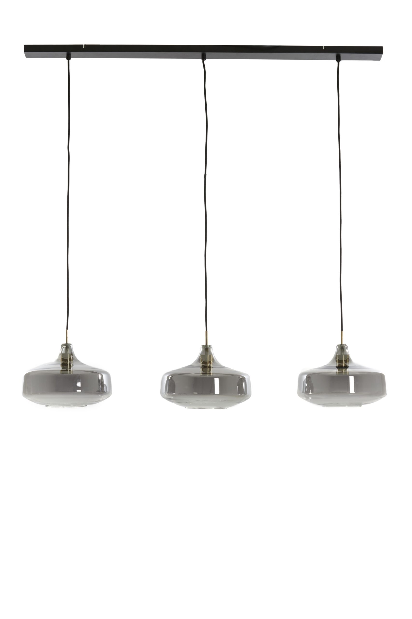 Light & Living Hanglamp 3L 120x30x21 cm SOLNA antiek brons+smoke glas