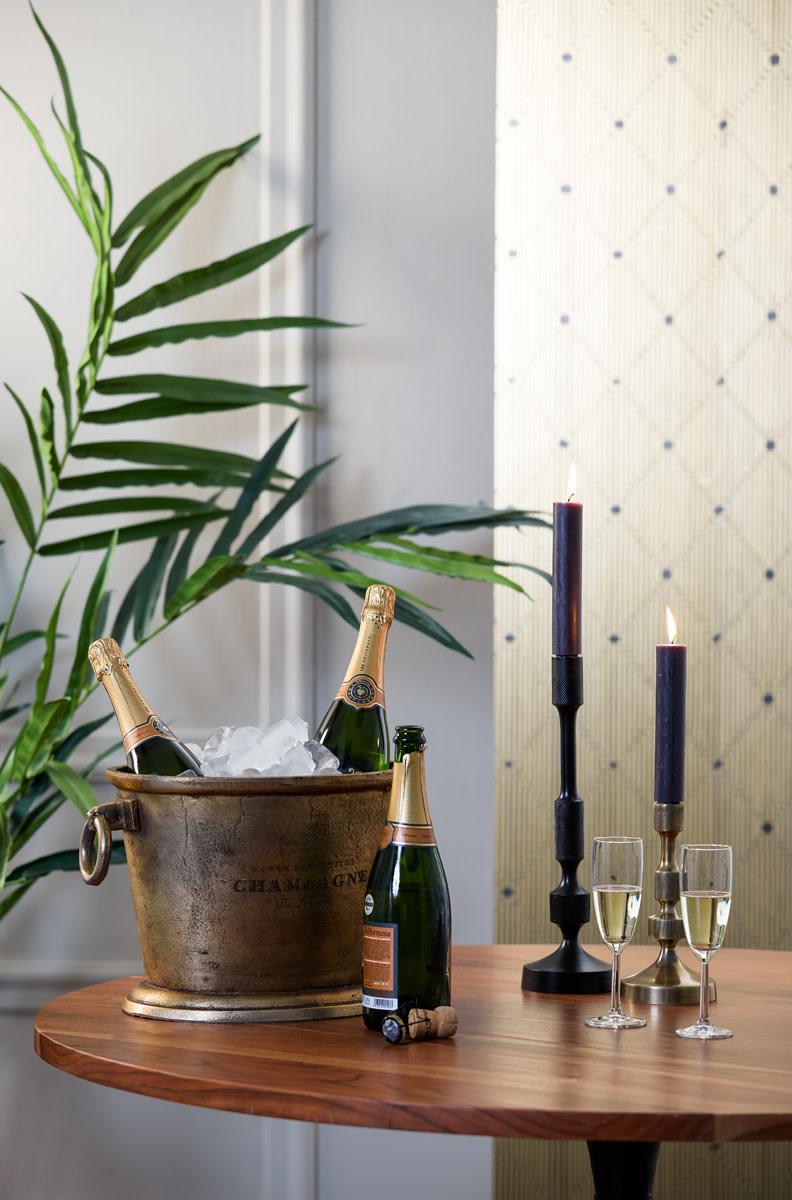 Light & Living Champagnekoeler 39x25x25 cm CRISTAL antiek brons