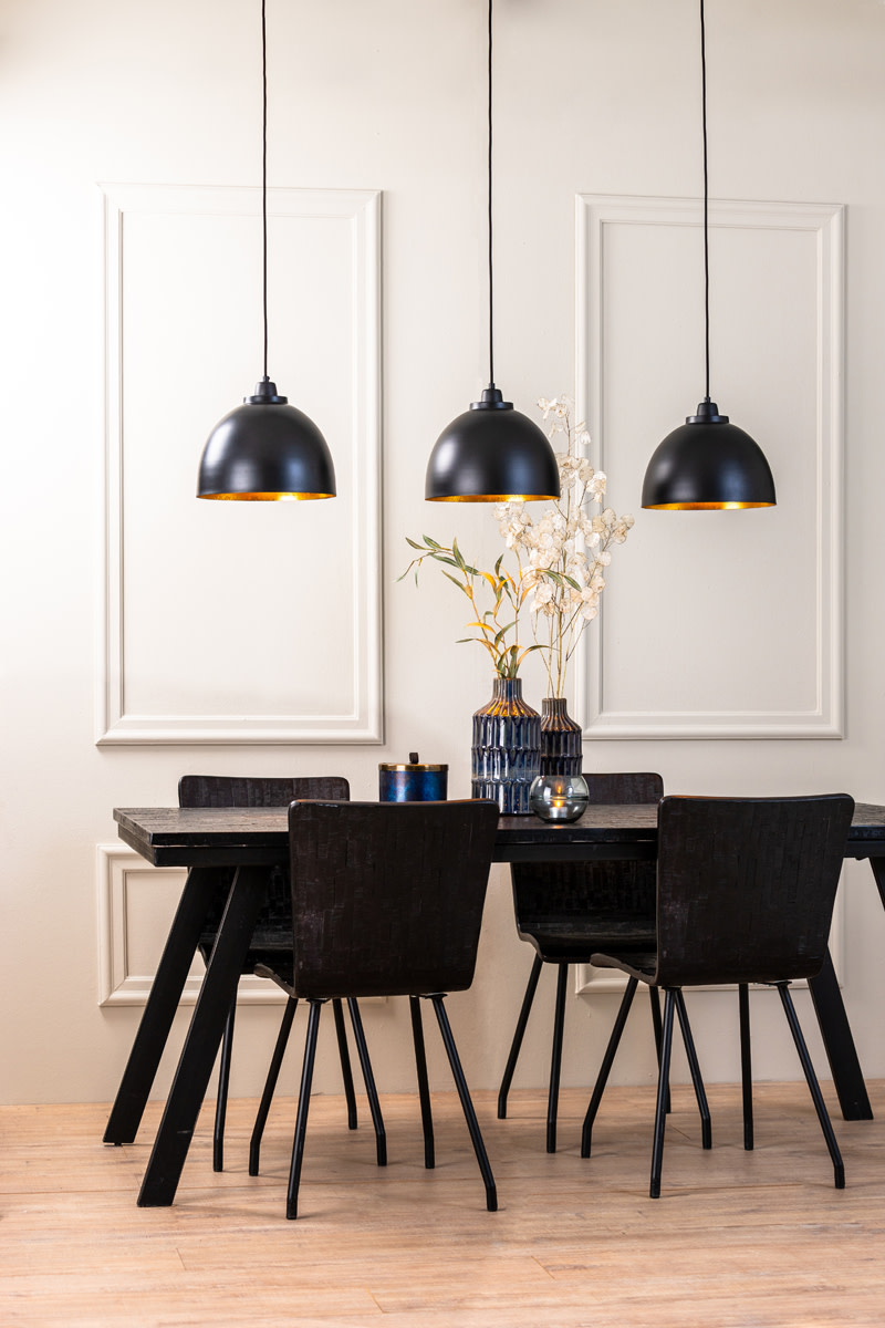 Light & Living Hanglamp 3L 135x30x26 cm KYLIE mat zwart-goud