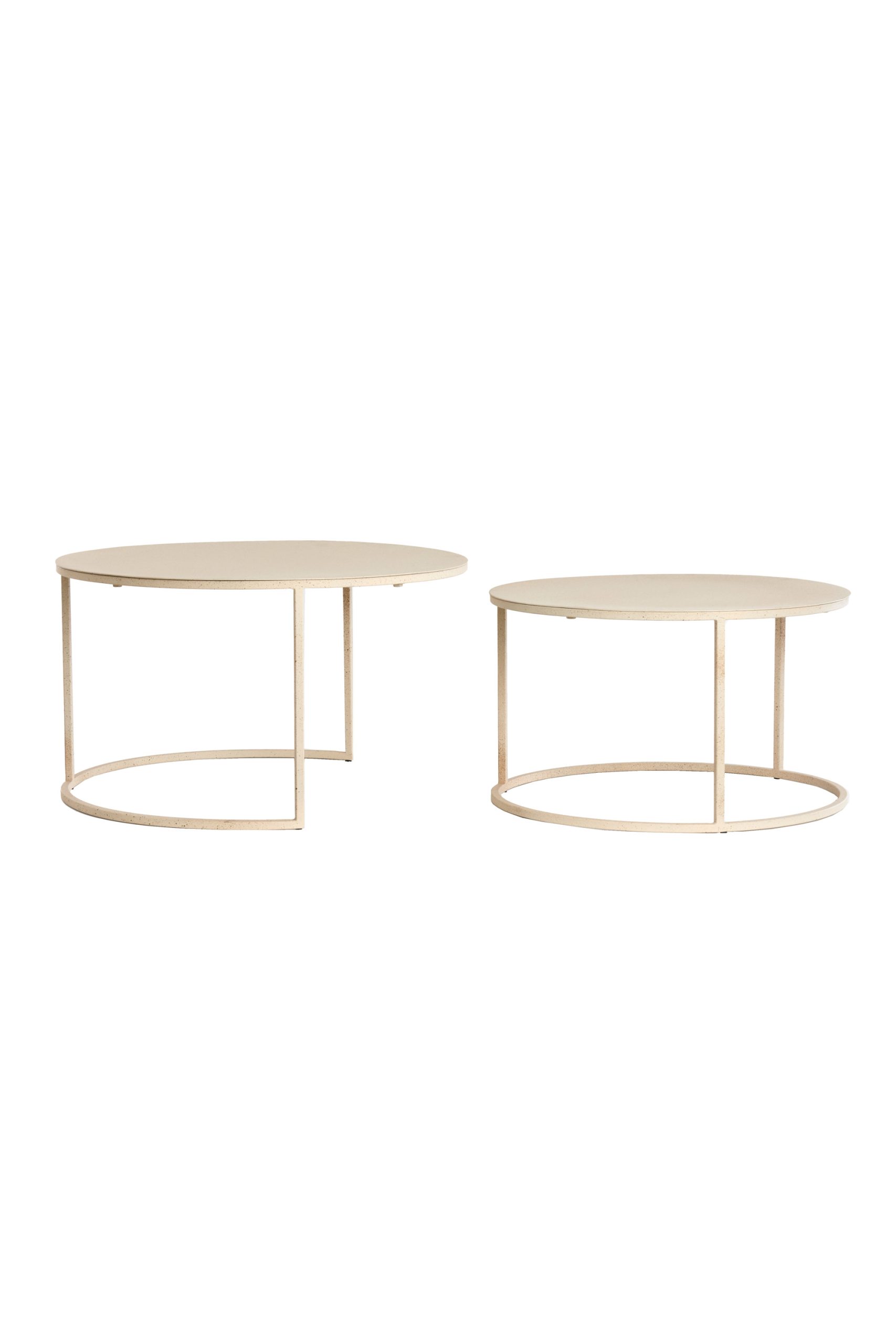 Light & Living Salontafel S/2 Ø65x38+Ø75x42 cm SADAR zand+l bruin gespikkld