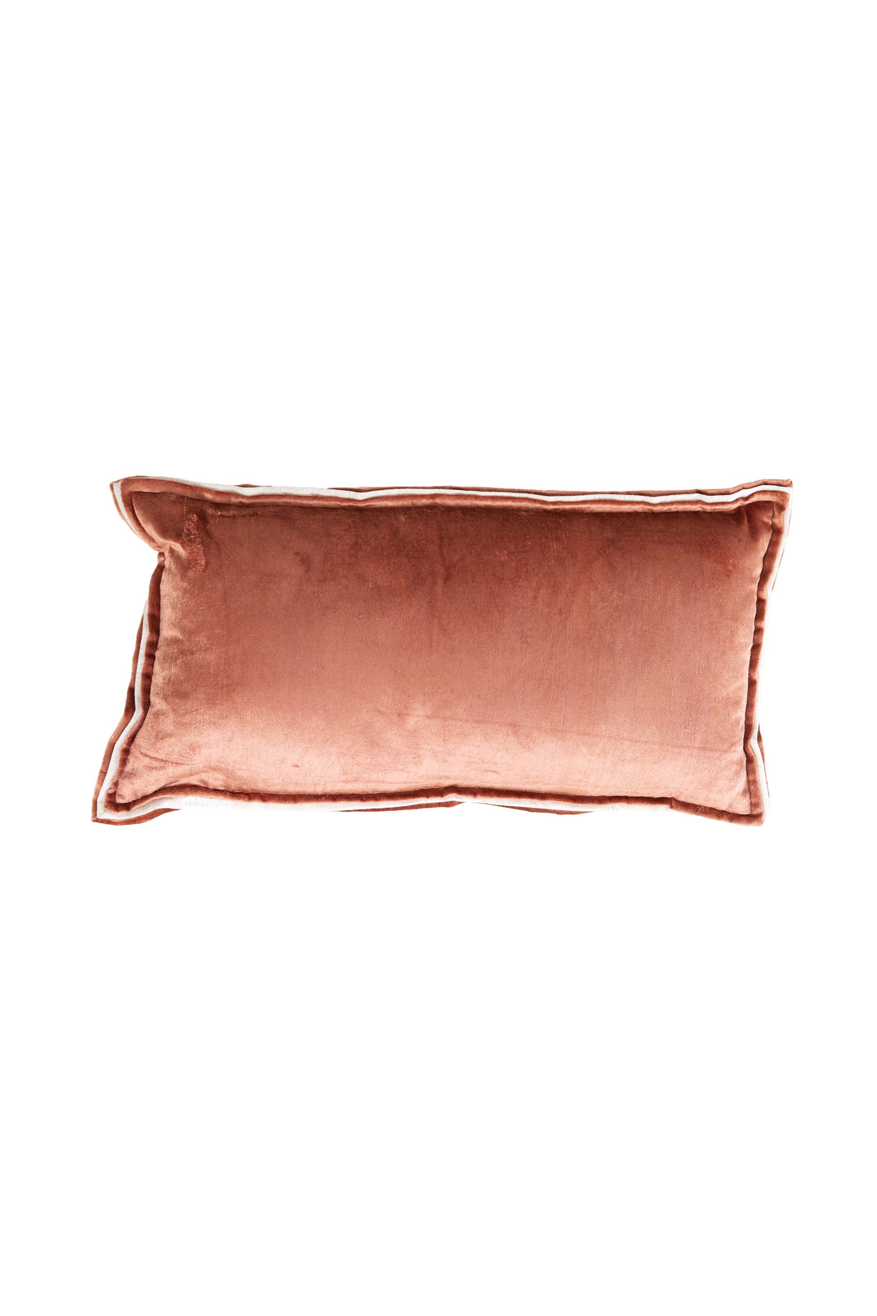 Light & Living Kussen 60x30 cm BAXLEY velvet oud roze+linnen naturel