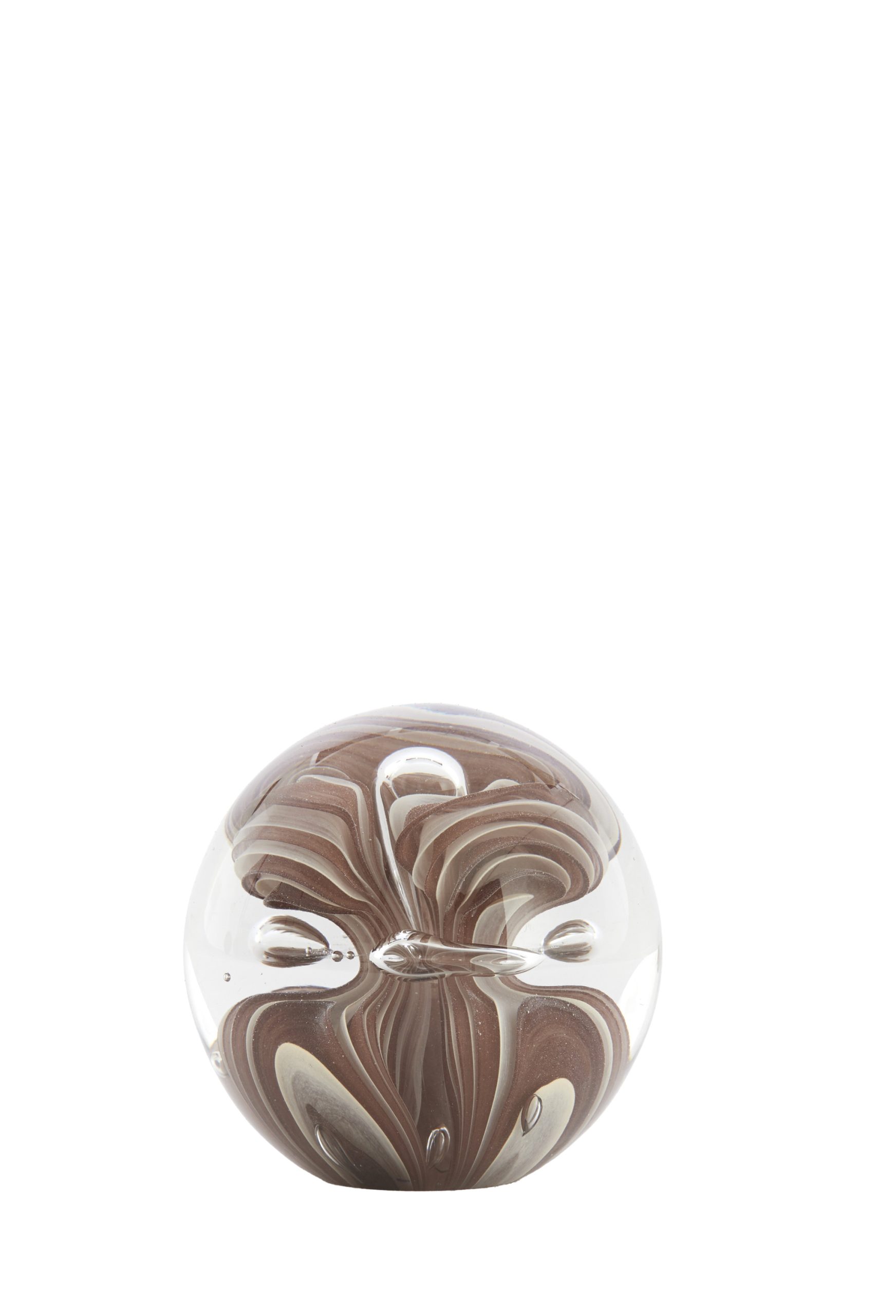 Light & Living Ornament Ø8x8 cm BREON glas bruin+crème
