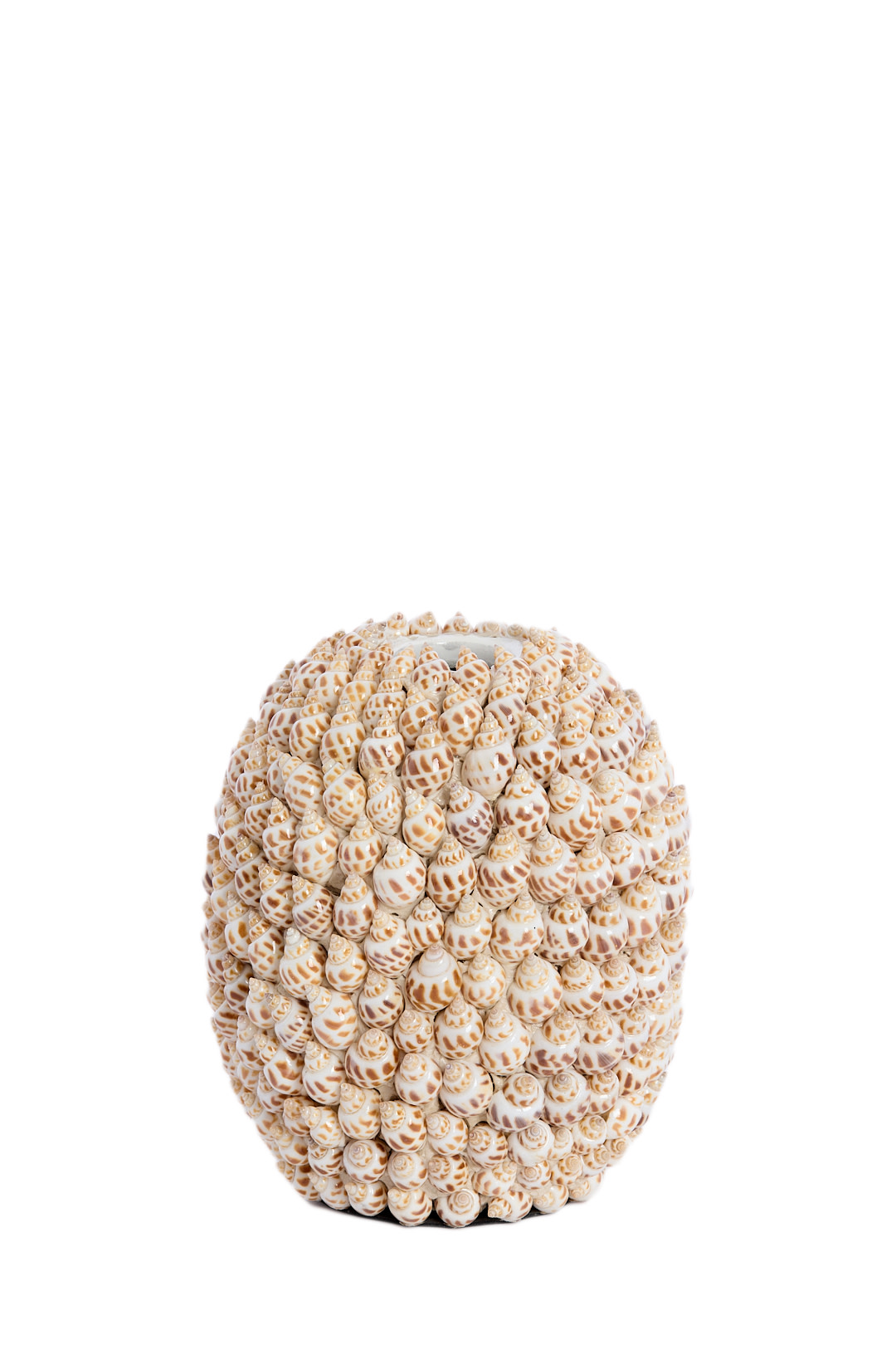 Light & Living Vaas deco Ø15,5x17,5 cm SHELL crème+bruin