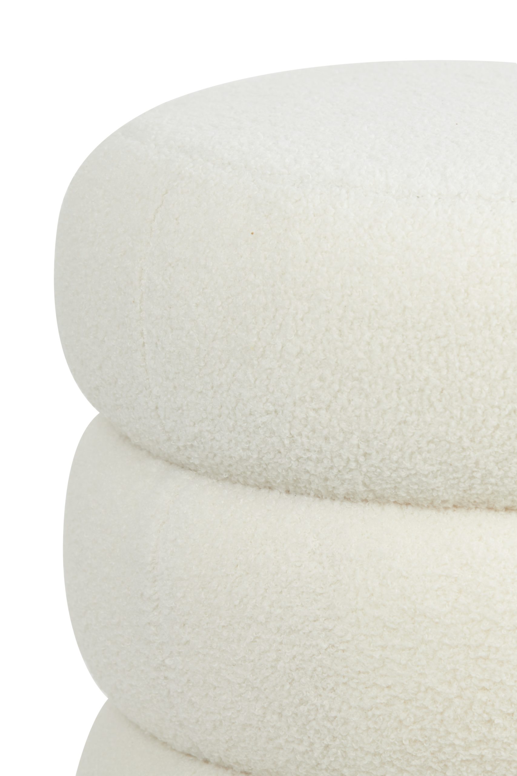 Light & Living Poef Ø40x45 cm KIMI teddy wit+goud