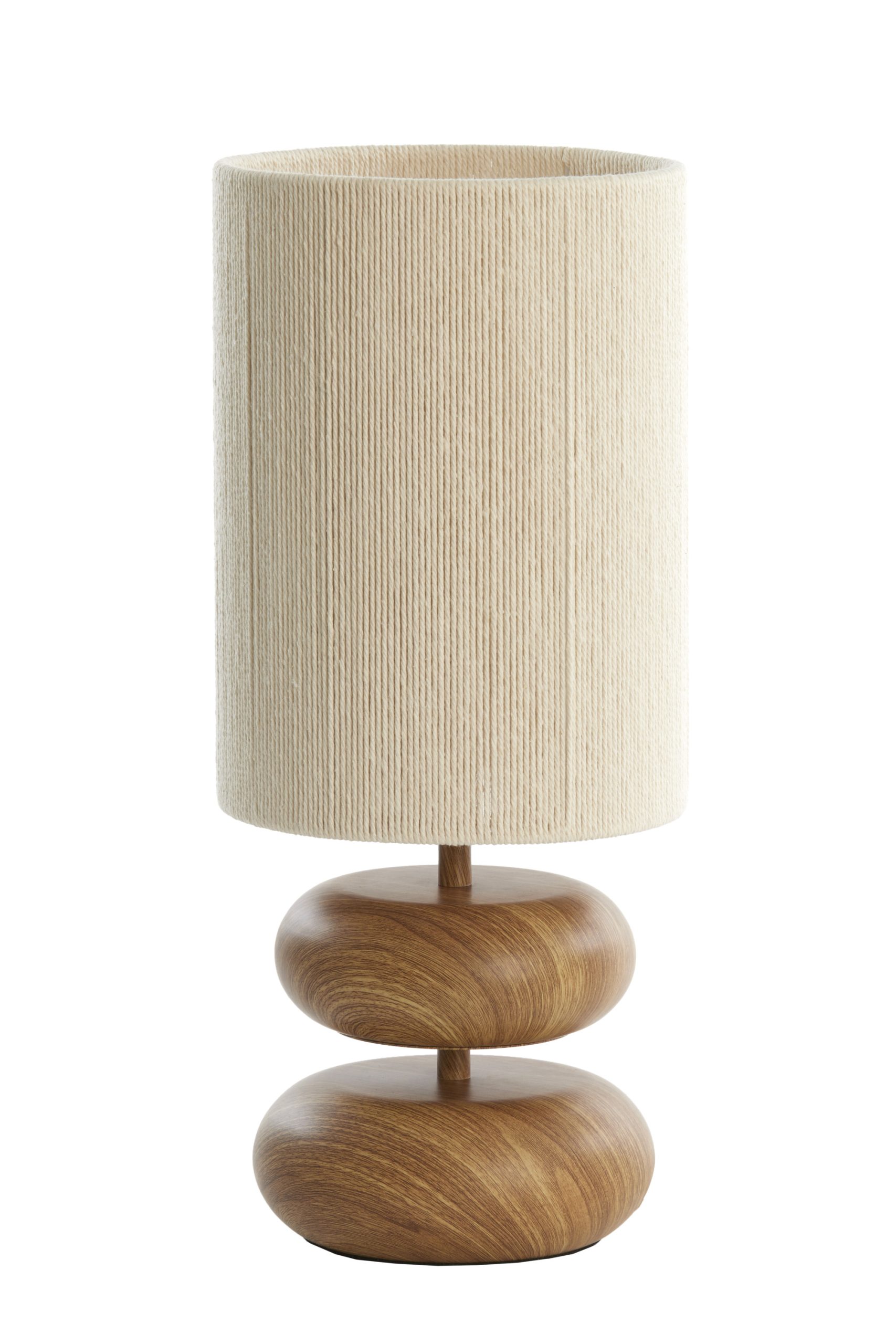 Light & Living Tafellamp Ø22x50,5 cm DANIALO hout print naturel+touw crème