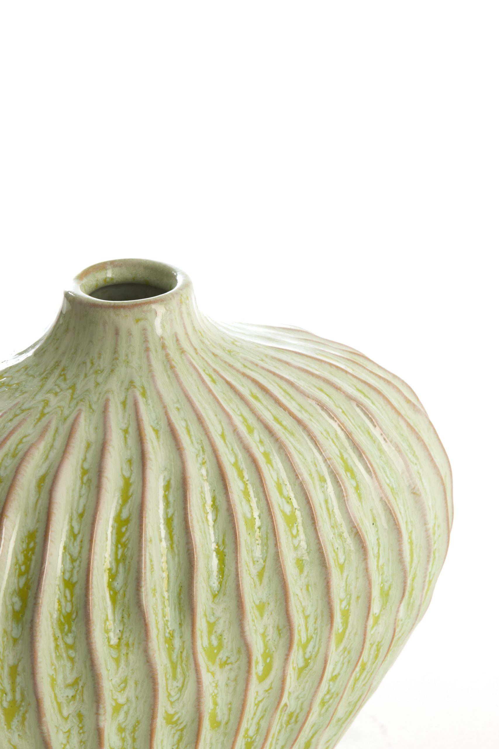 Light & Living Vaas deco 25x14x20 cm LORITO keramiek mint groen