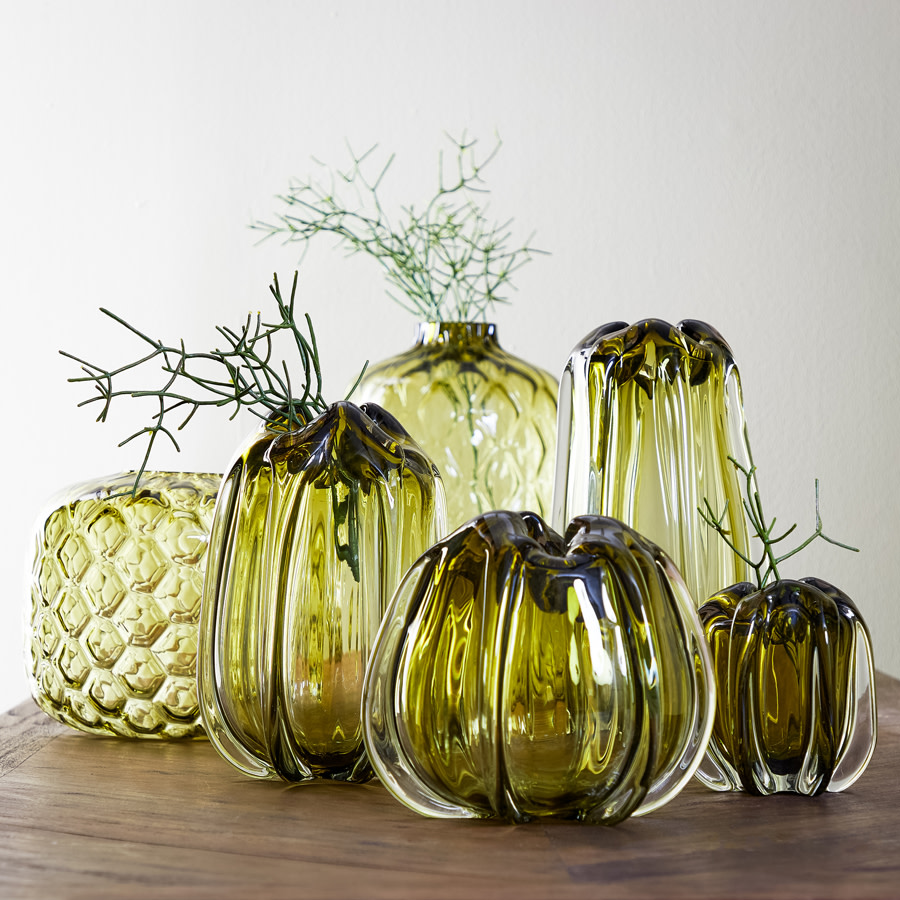 Light & Living Vaas Ø21x38 cm MURELA glas olijf groen