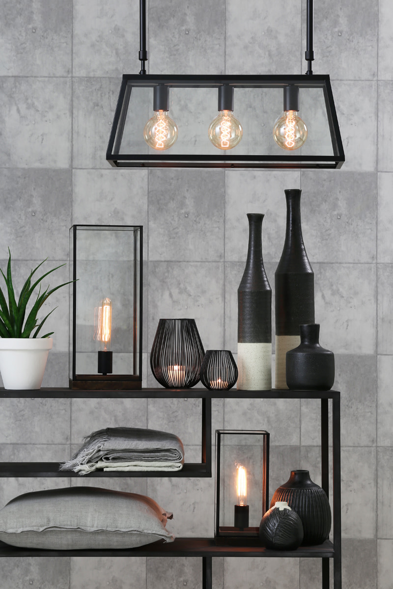Light & Living Lampvoet Ø20x47,5 cm MONTANA mat zwart met LED