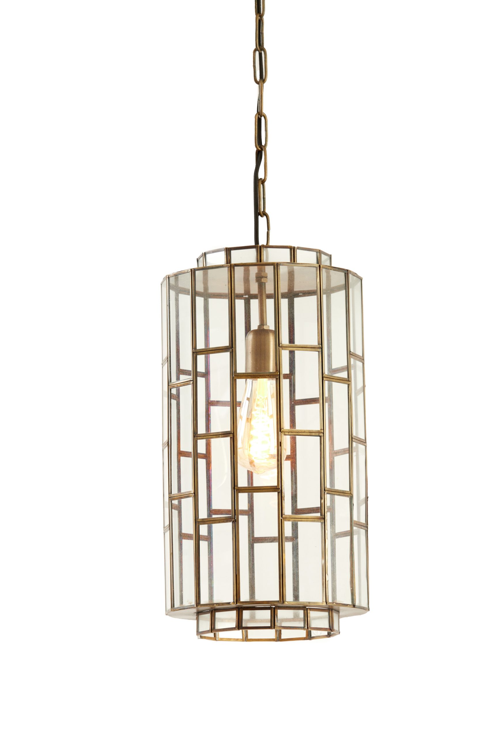 Light & Living Hanglamp Ø24x45 cm SØSTRENE antiek brons+glas