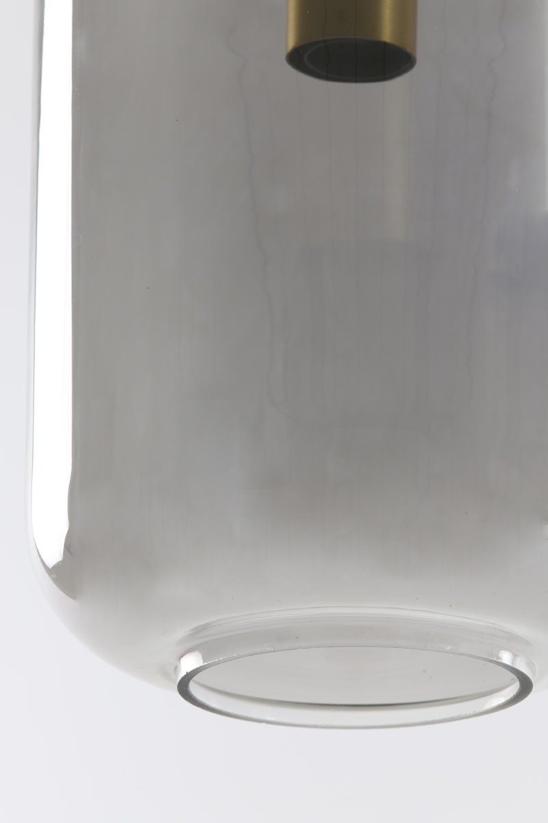 Light & Living Hanglamp Ø22x52 cm LEKAR antiek brons+smoke glas