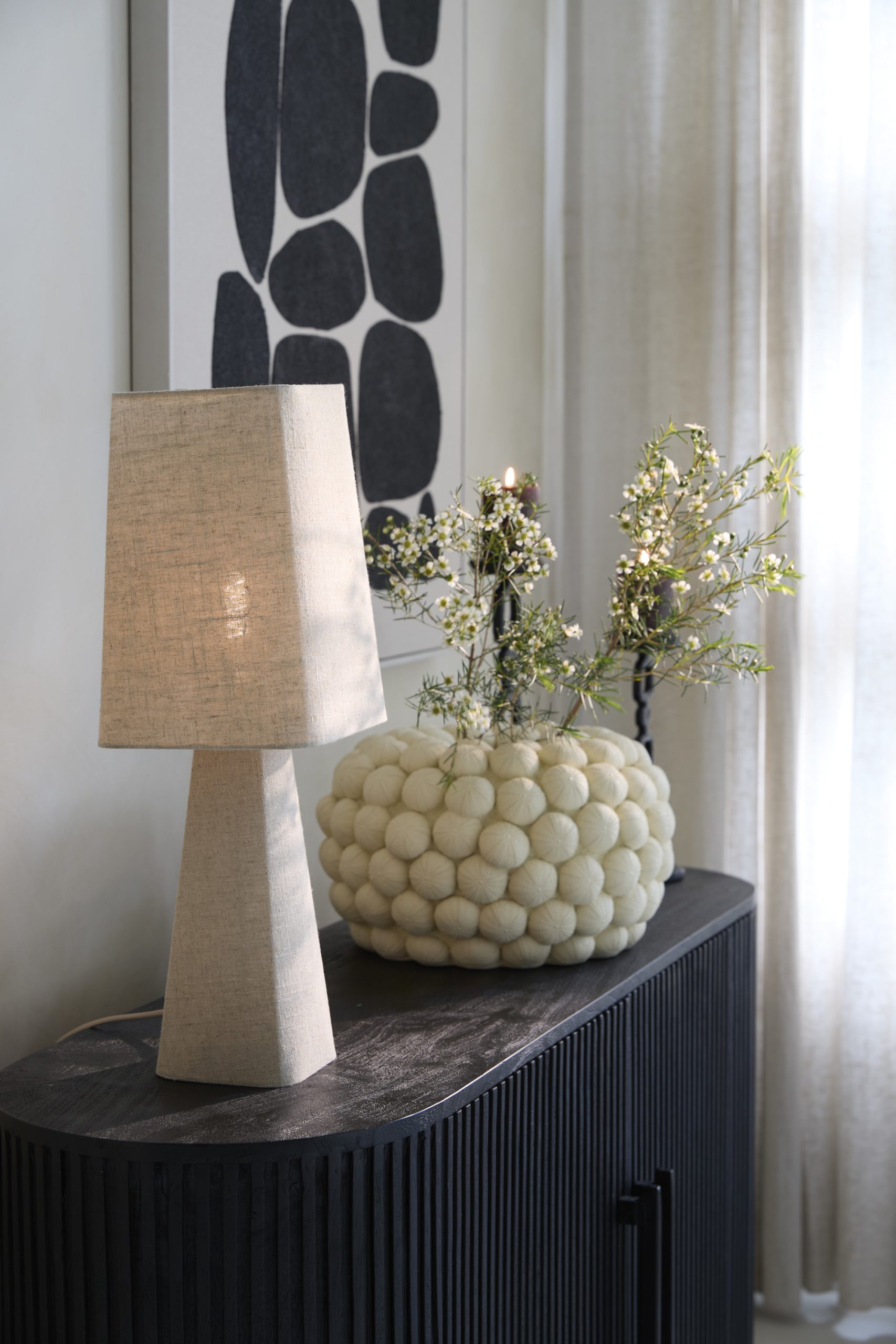 Light & Living Tafellamp 20x20x58 cm MIKKO linnen naturel