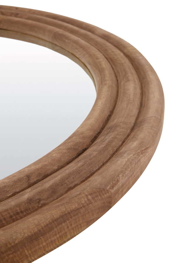Light & Living Spiegel Ø100x4 cm FLORION hout bruin