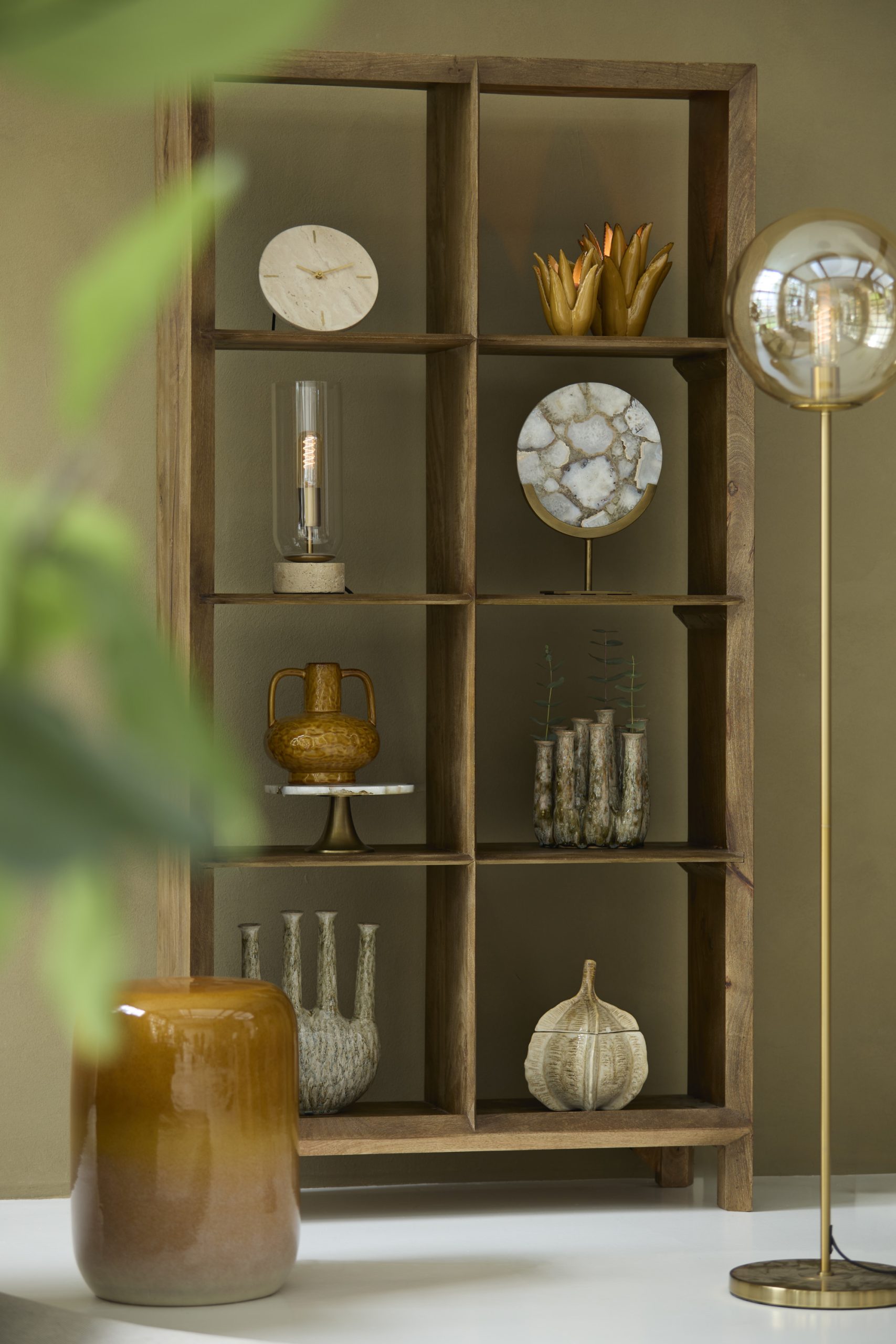 Light & Living Tafellamp Ø12x35 cm RYLANO glas helder+zand+antiek brons