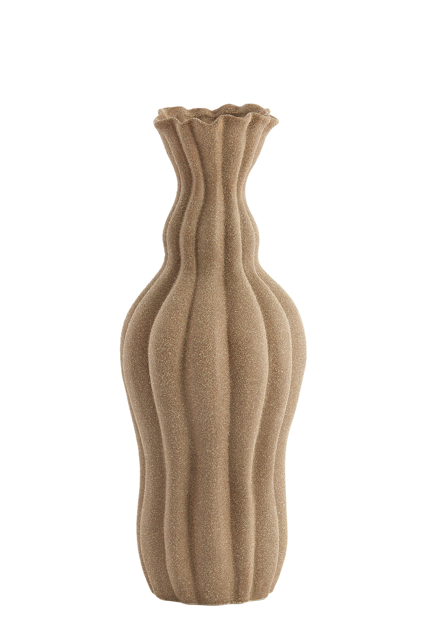 Light & Living Vaas deco Ø17,5x47,5 cm SILVIO keramiek mat bruin