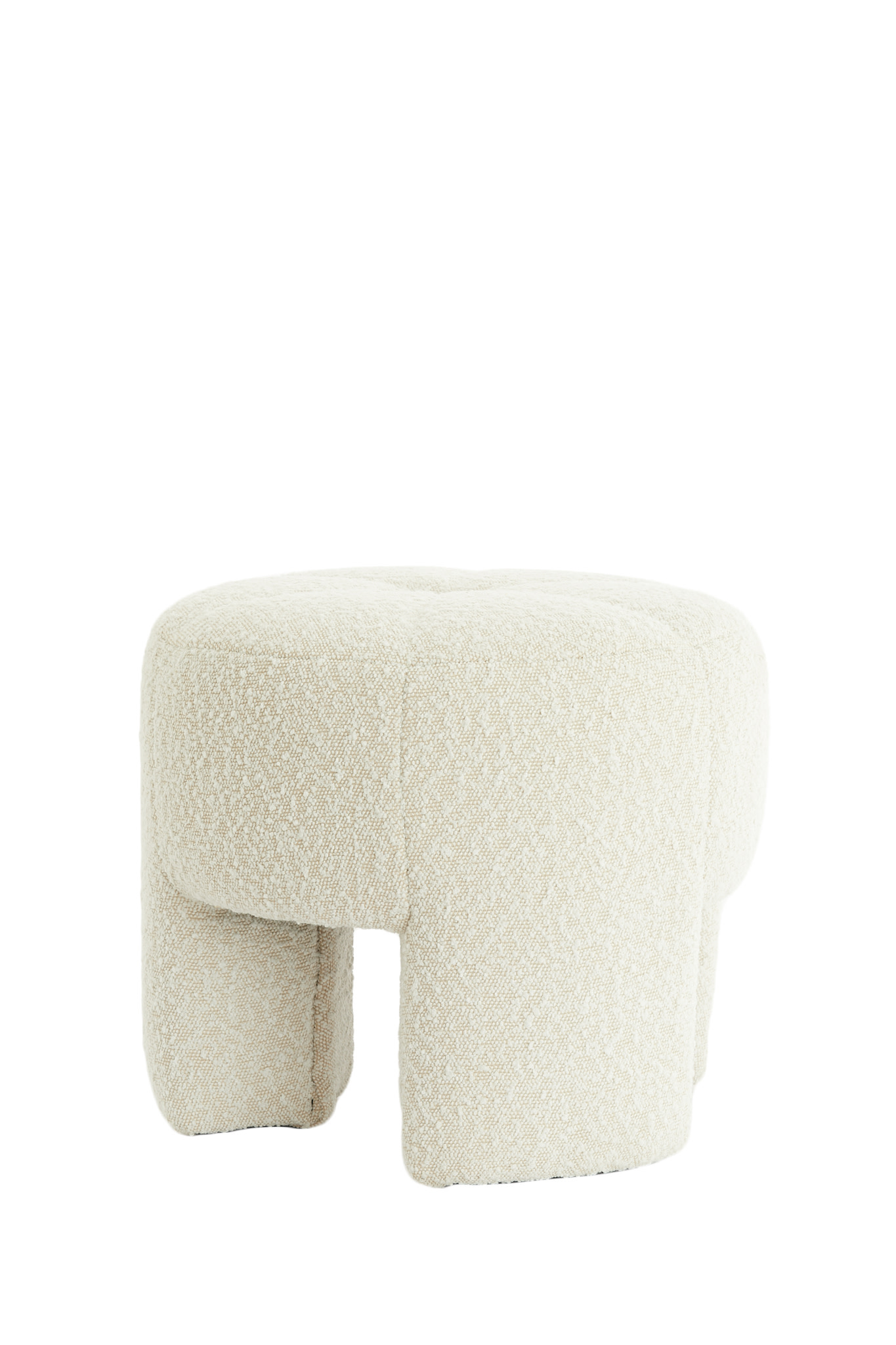 Light & Living Poef Ø51x45 cm BATOEMI bouclé crème