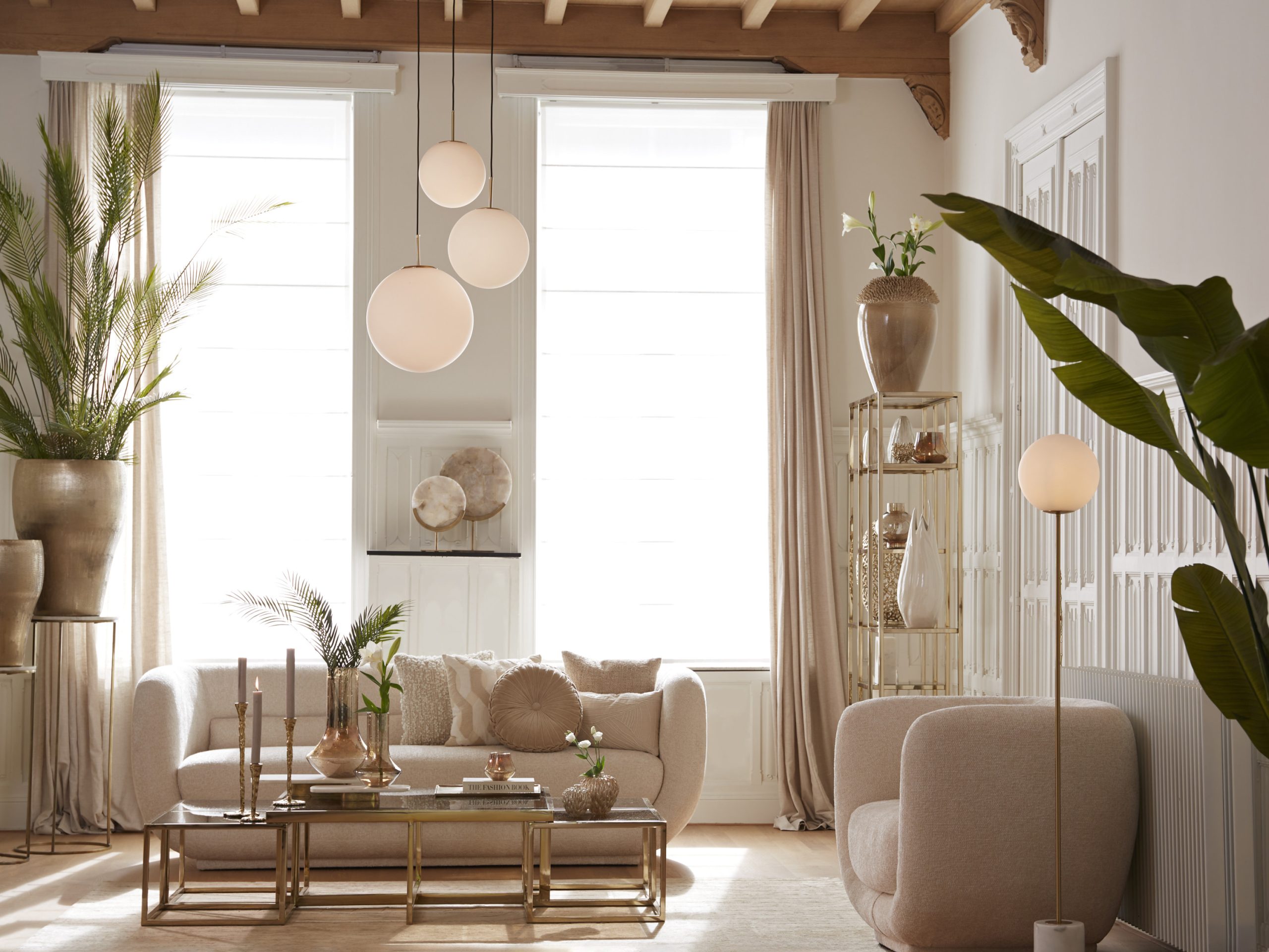 Light & Living Stoel 105x85x81 cm KIALY crème