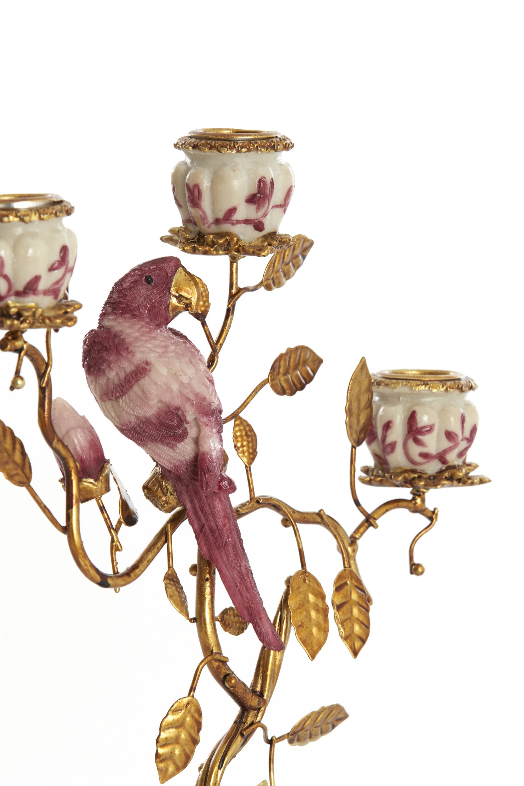 Light & Living Kandelaar 3L 22,5x9x31,5 cm LOROS bordeaux-crème+brons