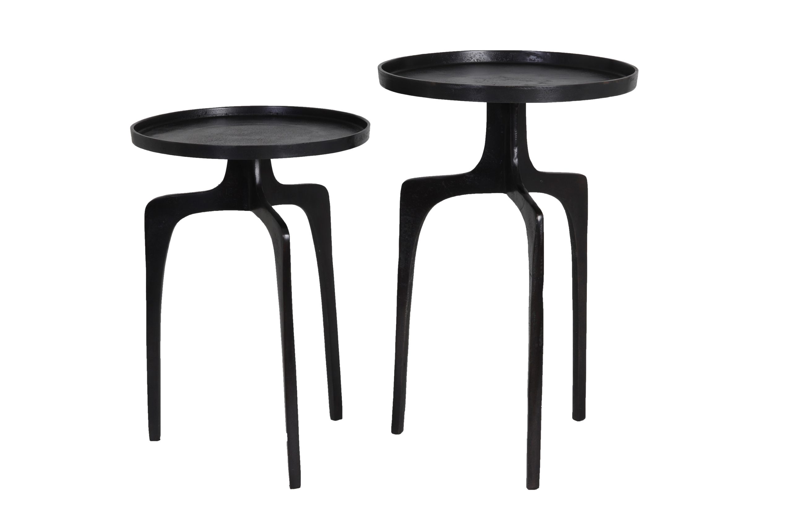 Light & Living Bijzettafel S/2 Ø38x54+Ø41x63 cm PANO donker brons