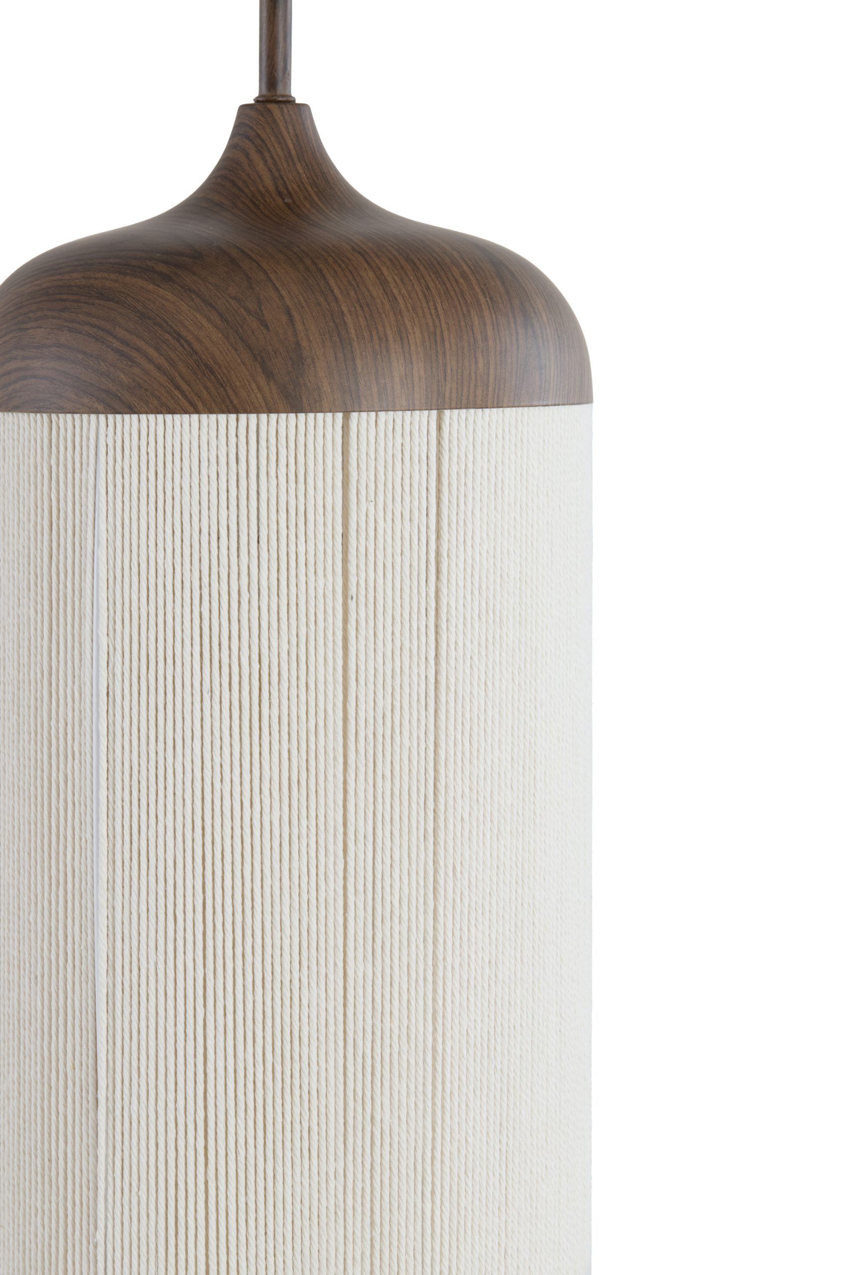 Light & Living Hanglamp Ø16x31 cm DANIA hout print d bruin+touw crème