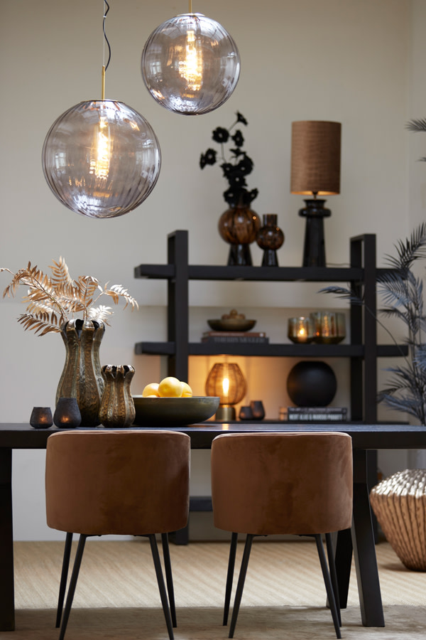 Light & Living Hanglamp Ø40 cm MAGDALA glas licht grijs+goud