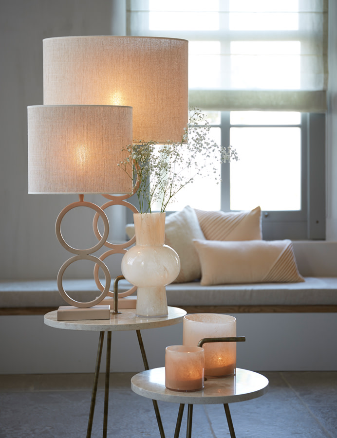 Light & Living Kap ovaal recht smal 38-17,5-28 cm BRESKA parel wit