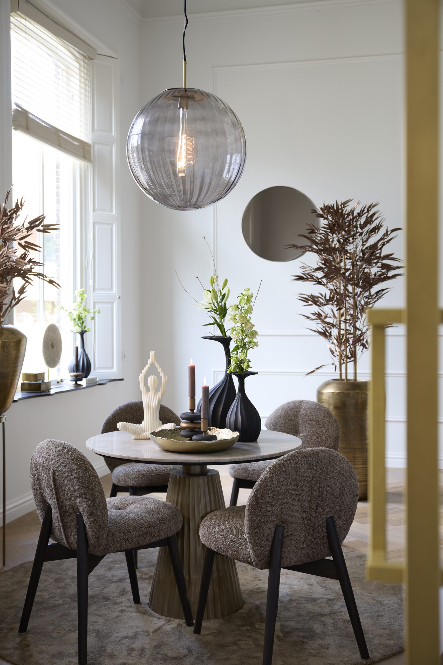 Light & Living Eetkamerstoel 59x50x83 cm SINOSA licht bruin+hout dnkr bruin