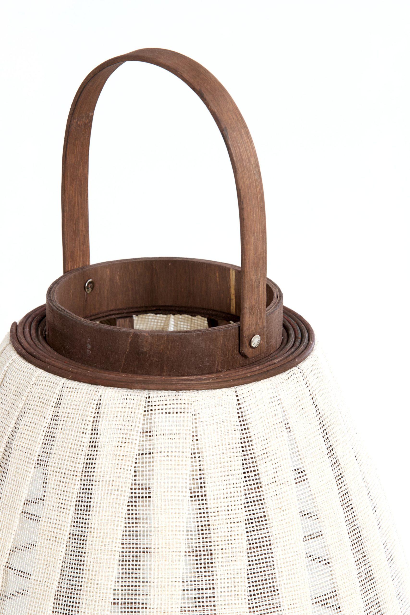 Light & Living Windlicht Ø38x70 cm DAZIO linnen naturel+donker bruin hout