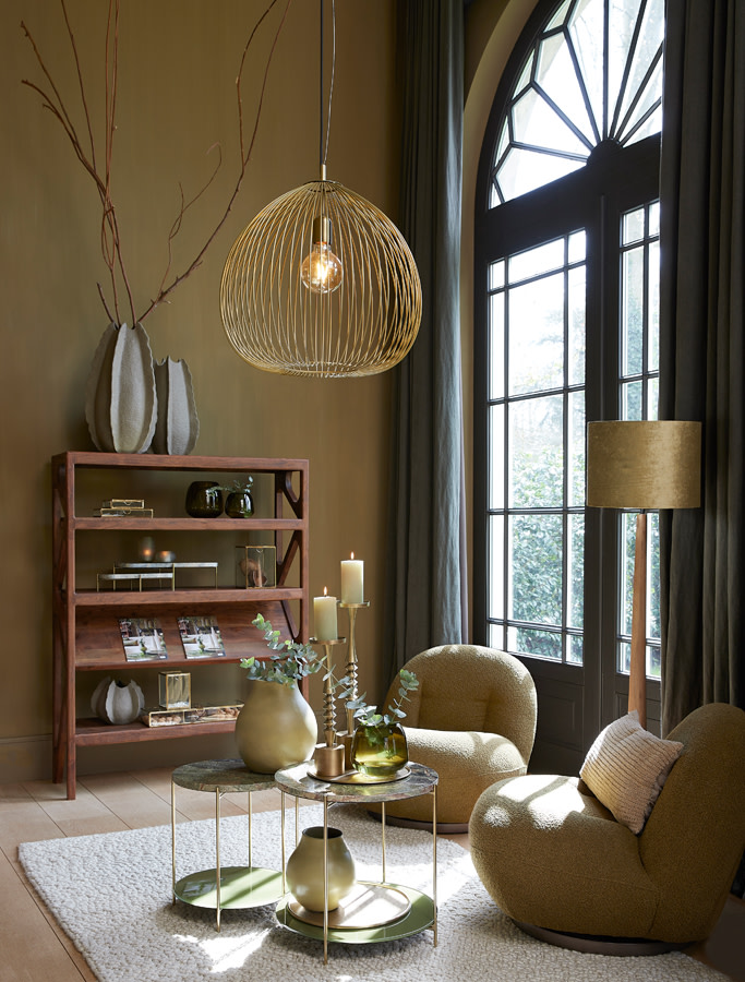 Light & Living Vloerlamp Ø25x135 cm JOVANY hout mat bruin