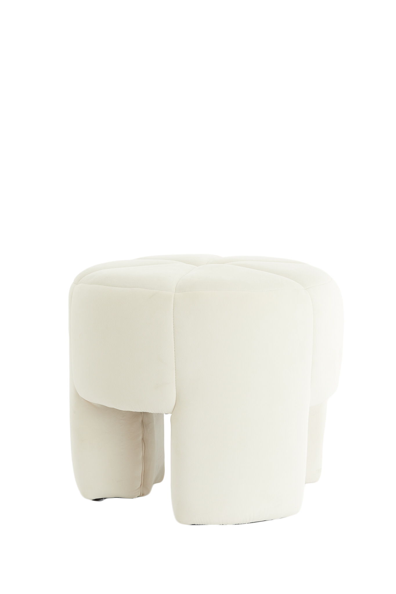 Light & Living Poef Ø51x45 cm BATOEMI velvet wit