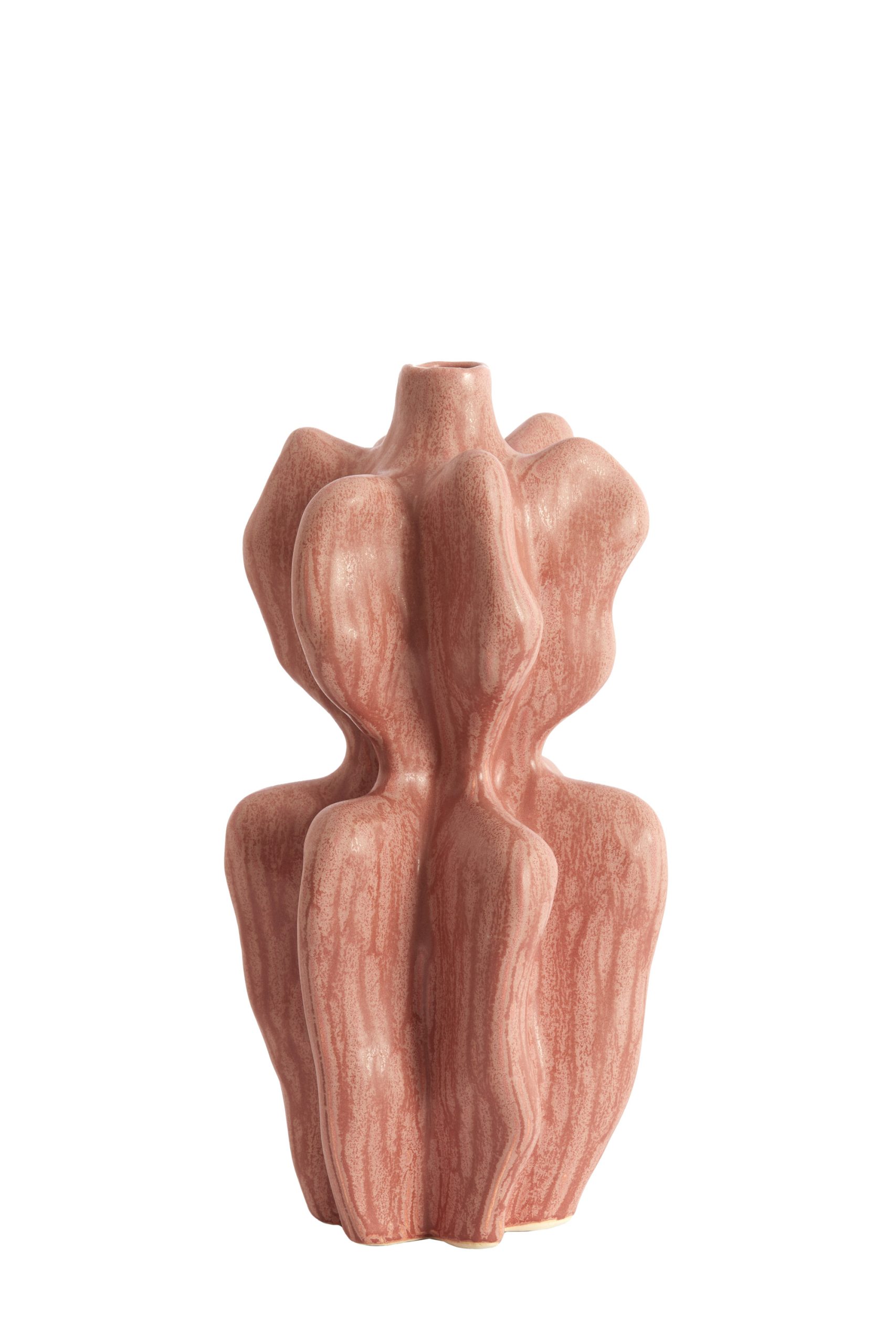 Light & Living Vaas deco 19x17x37 cm NARA keramiek koraal-rood