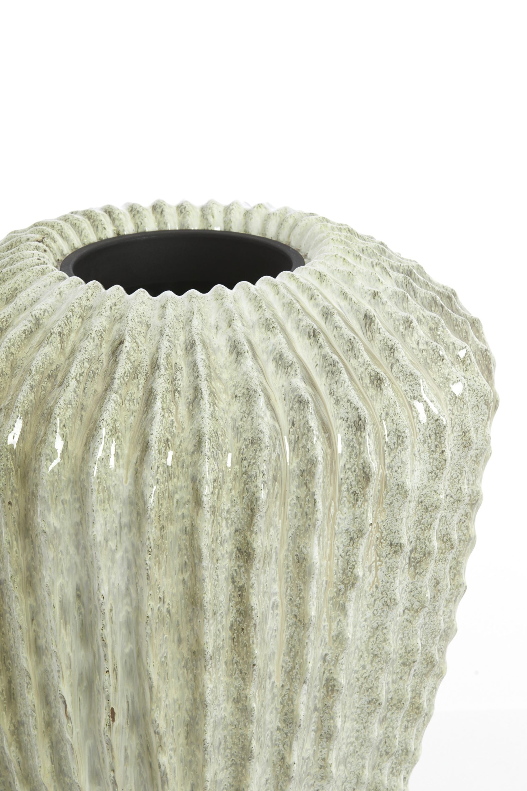 Light & Living Vaas deco Ø52x65 cm CACTI glans mint groen
