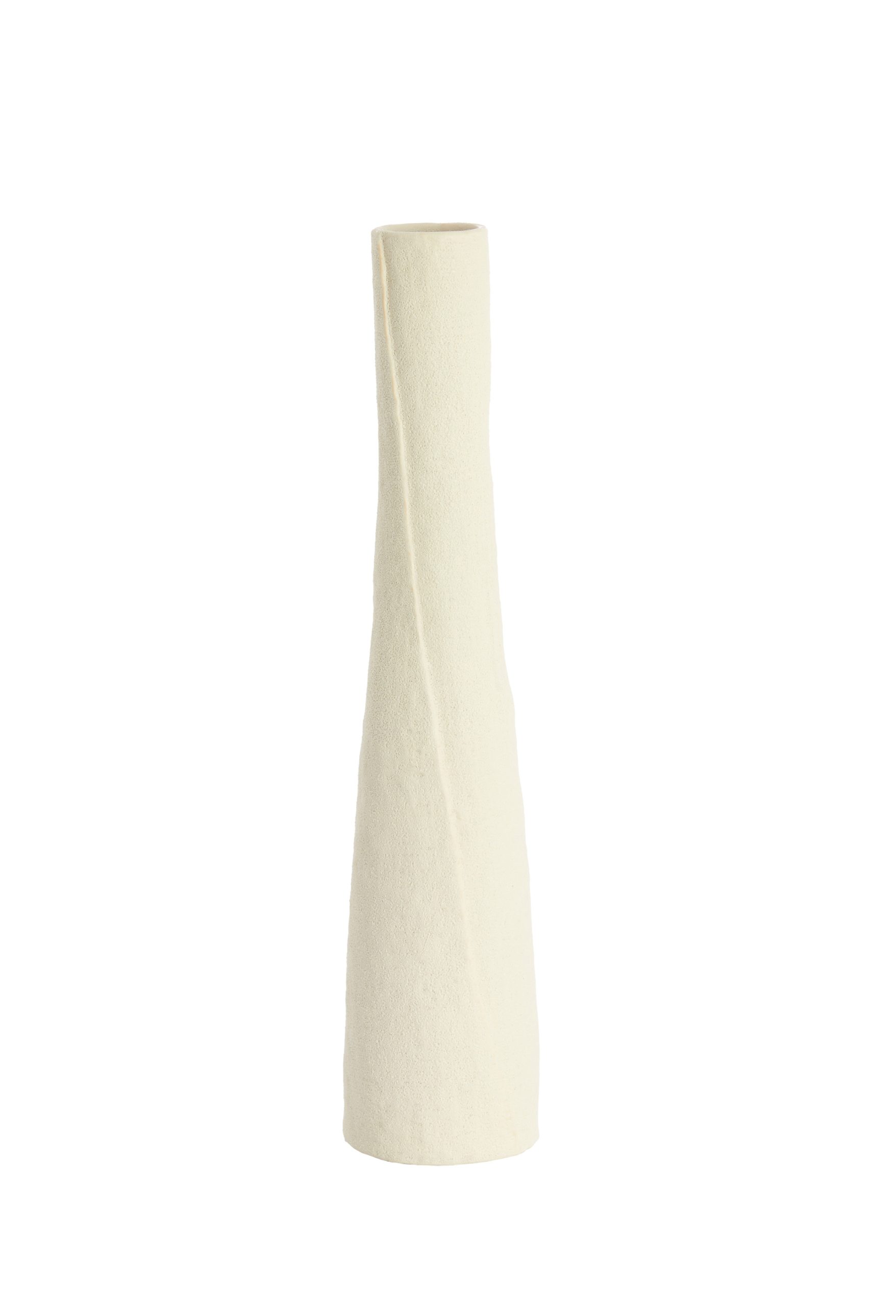 Light & Living Vaas deco Ø12x55,5 cm SETIMMO keramiek mat crème