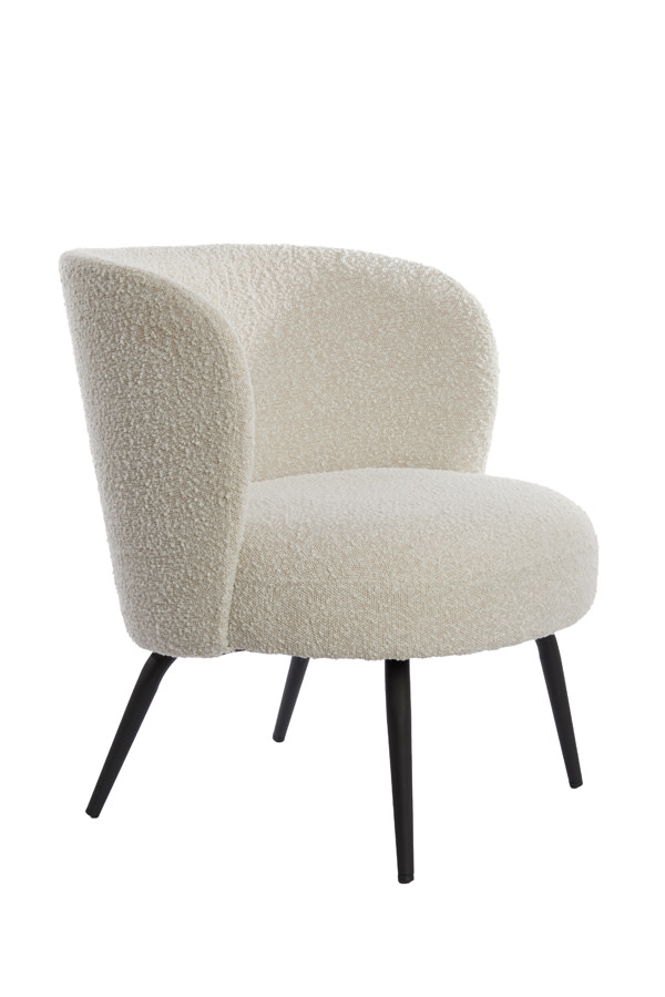 Light & Living Stoel 68x67x72 cm DIEYDA bouclé crème-zwart