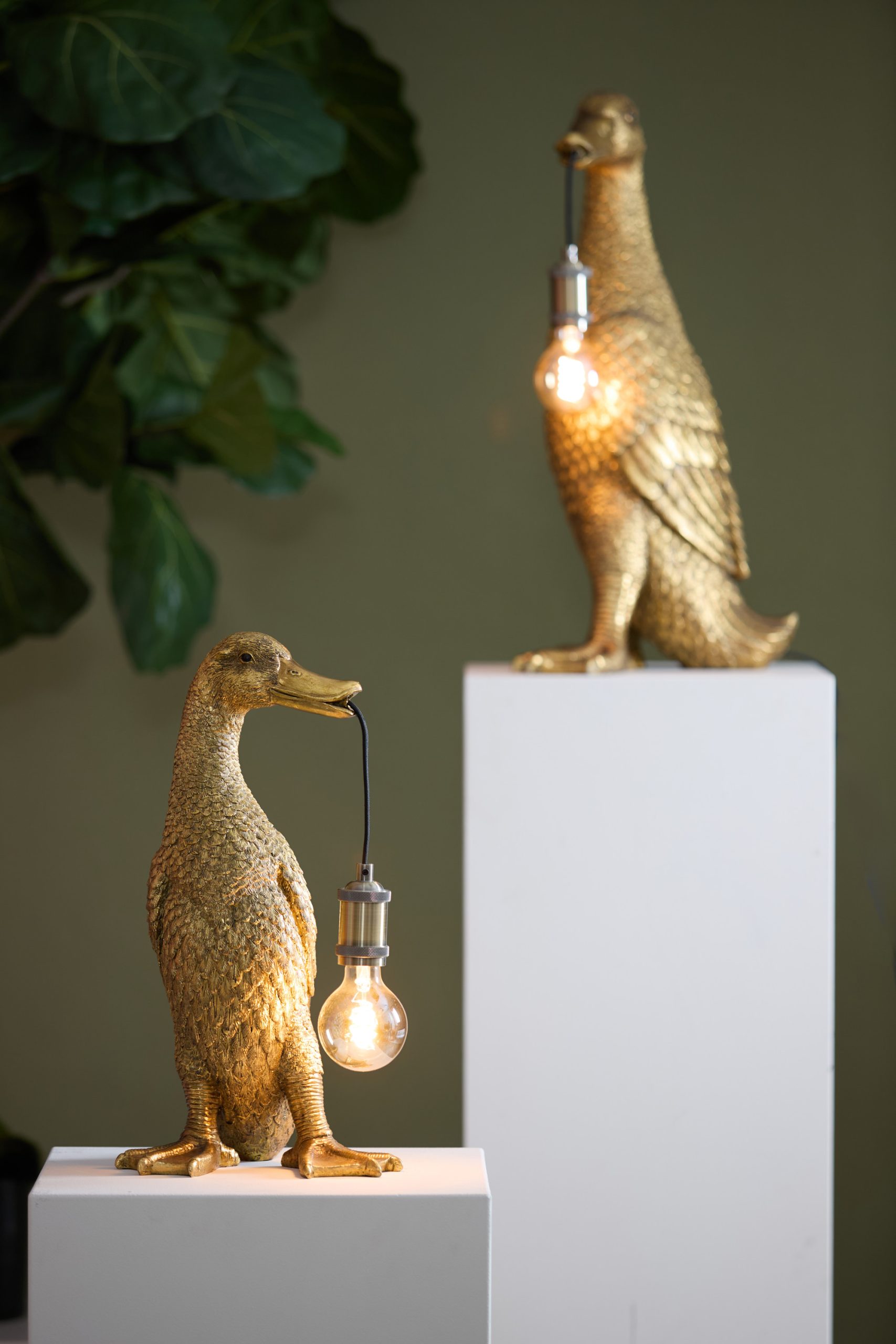 Light & Living Tafellamp 23,5x23x48,5 cm DUCK antiek brons